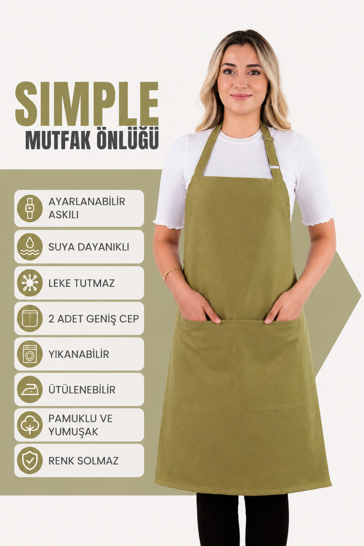 Simple adjustable hanger kitchen apron