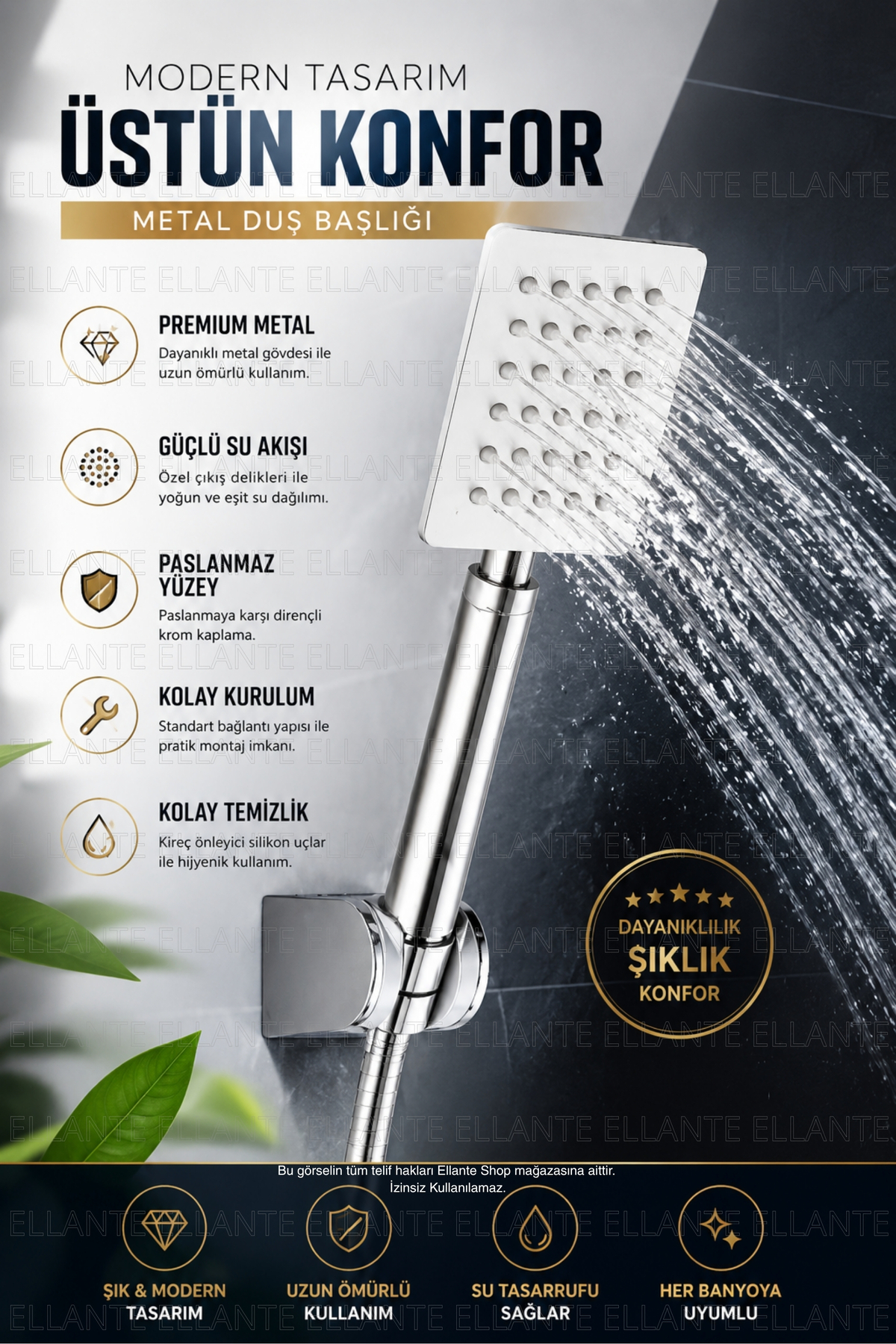 Metal Square Shower Head High Quality Inox Stainless Anti-limescale Preventive Square Hand Shower Steel Metal