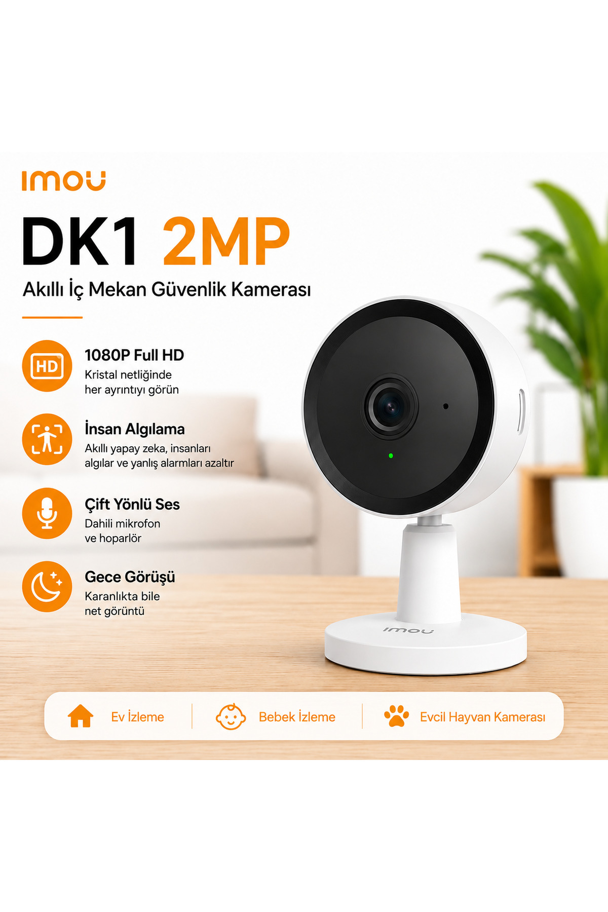 DK1 2MP Smart Camera Full HD 1080p Smart Security Camera