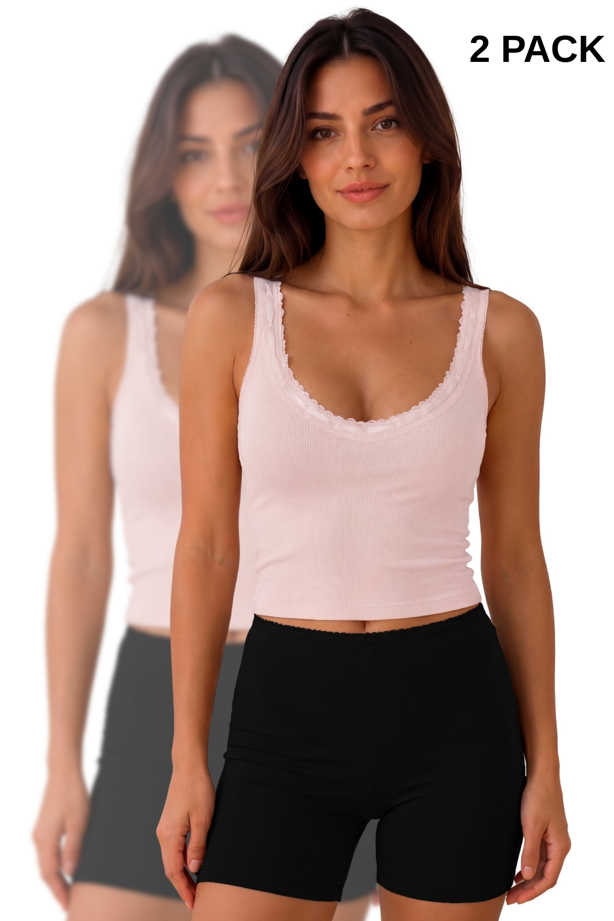 Women's Cotton High Waist 2-Pack Shorts