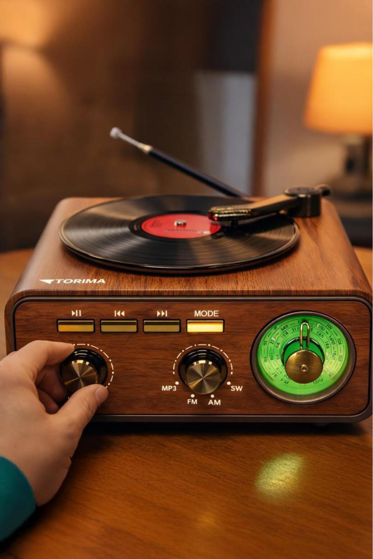 Torima Bluetooth Hoparlör Plak Görünümlü Nostaljik Kablosuz