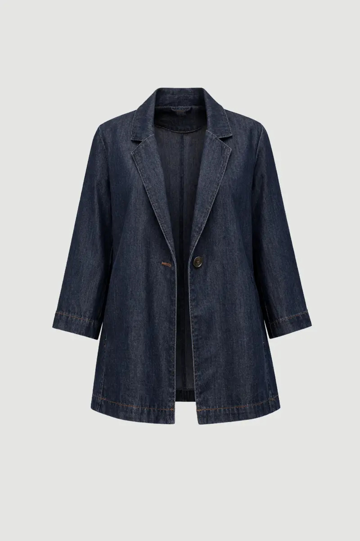 Gusto Tencel Denim Rahat Kesim Ceket - Lacivert görsel 6