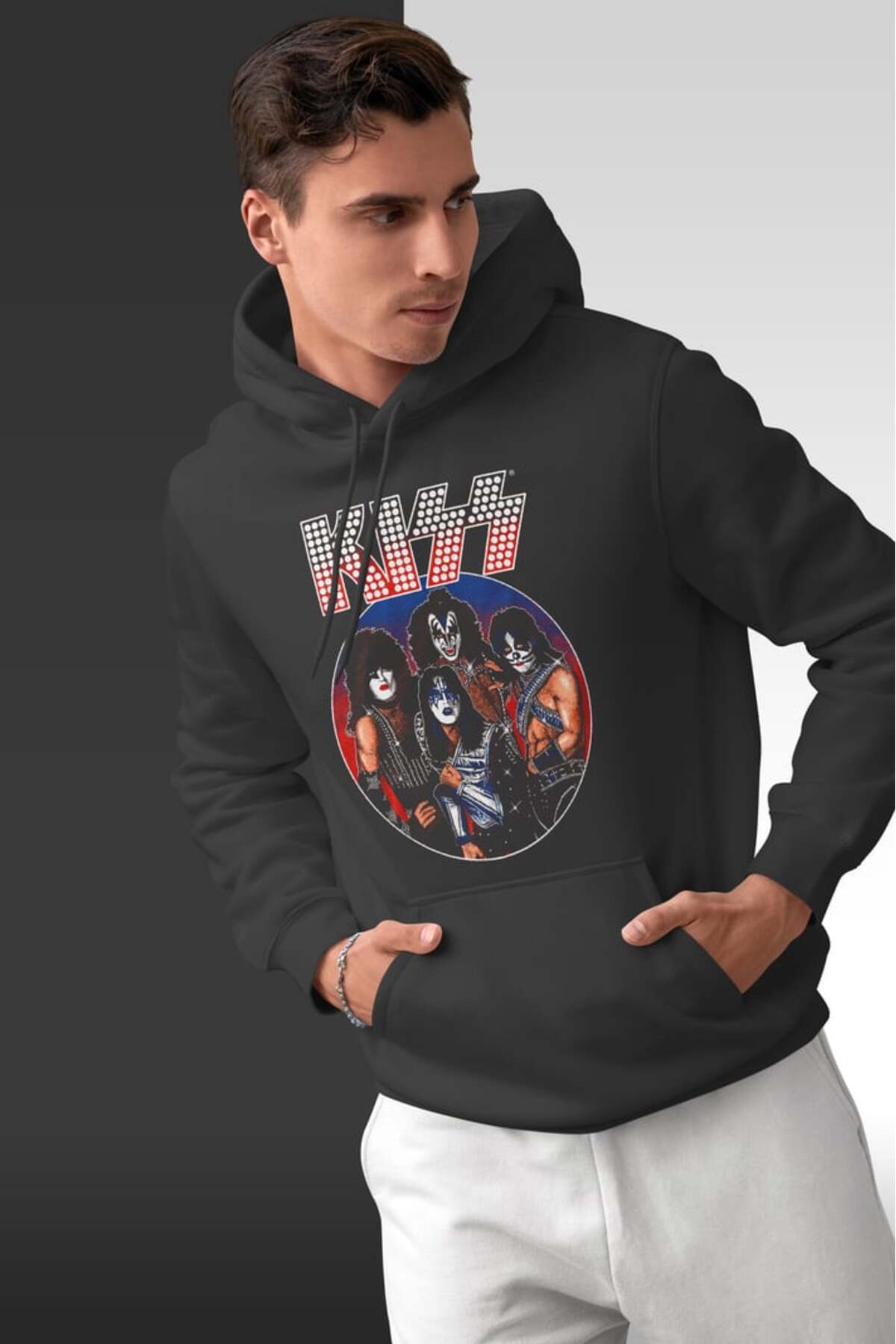 buzagi tasarım ürünleri Kiss Oversize Hooded Unisex Sweatshirt
