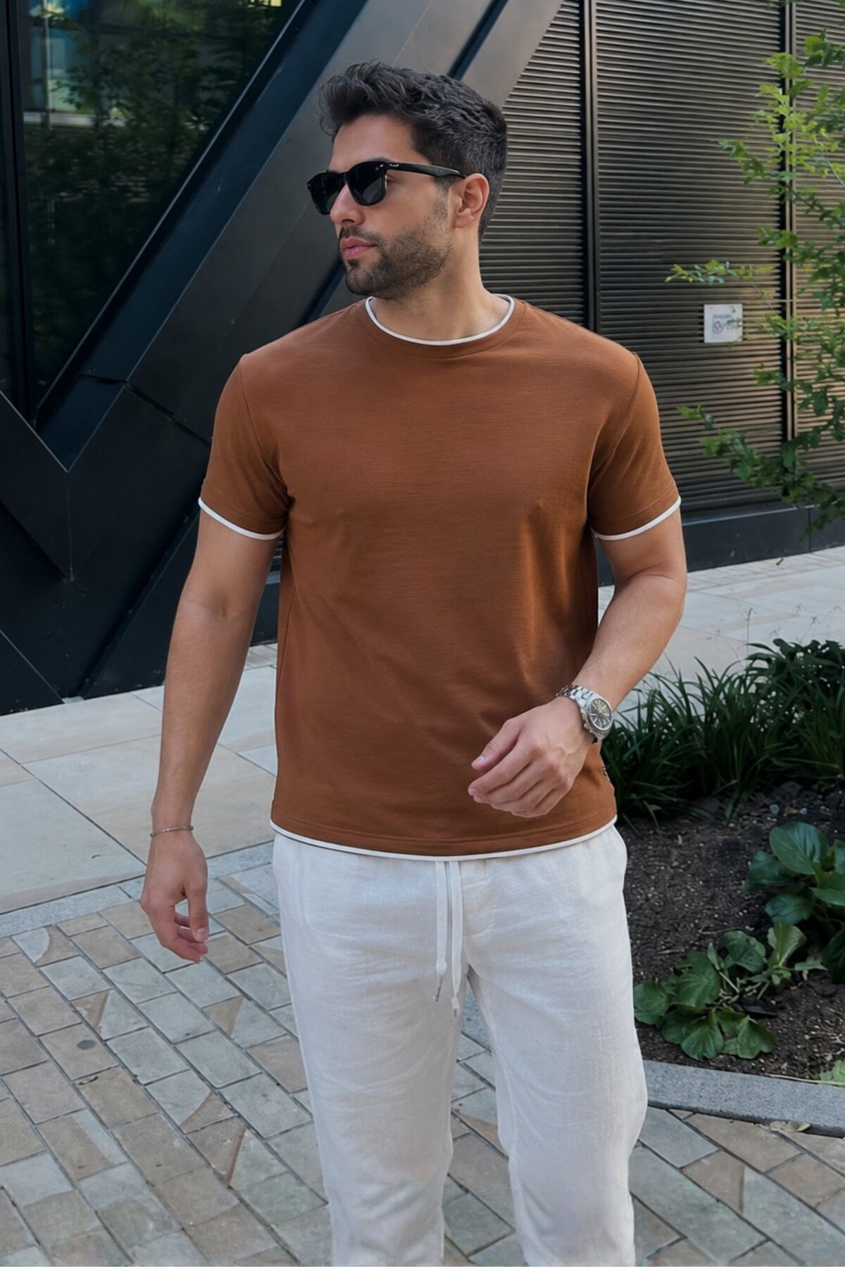 Madmext Men's Brown T-Shirt 5815