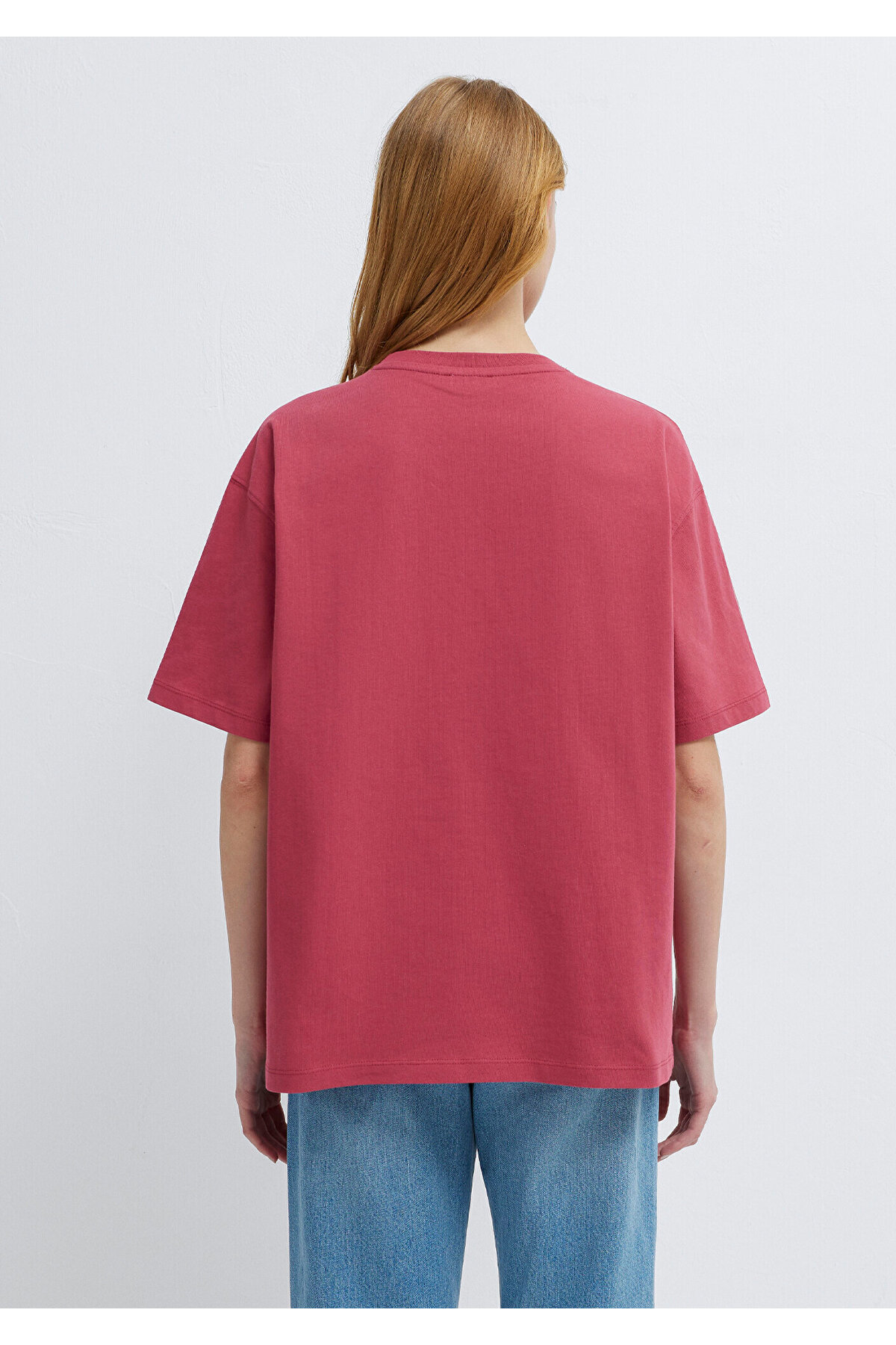 Mavi  Logo Baskılı Pembe Tişört Loose Fit / Bol Rahat Kesim 1613884-70398 - Görsel 5