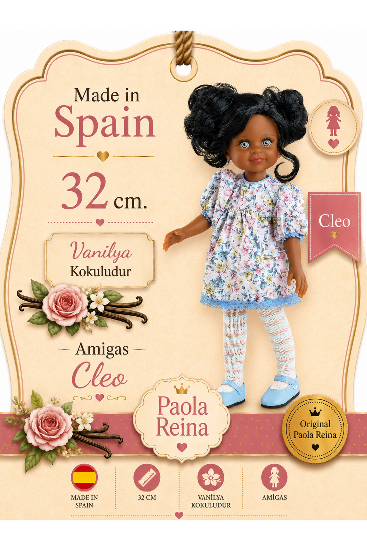 Cleo Amigas Doll 32cm - Vanilla Scented Spanish Meat Doll