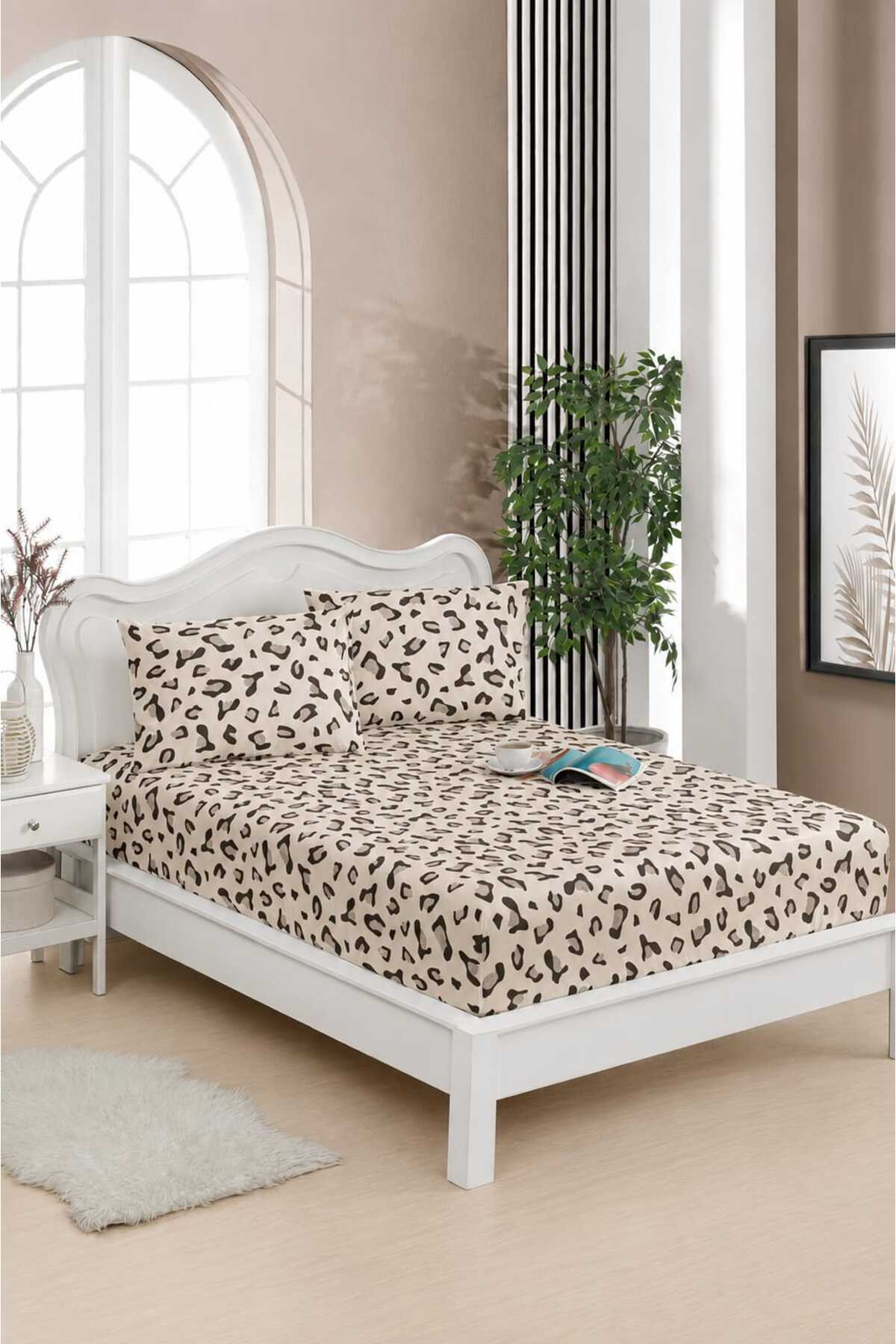 LEOPARD Akfil Fabric Fitted Padded Bed Sheet Set