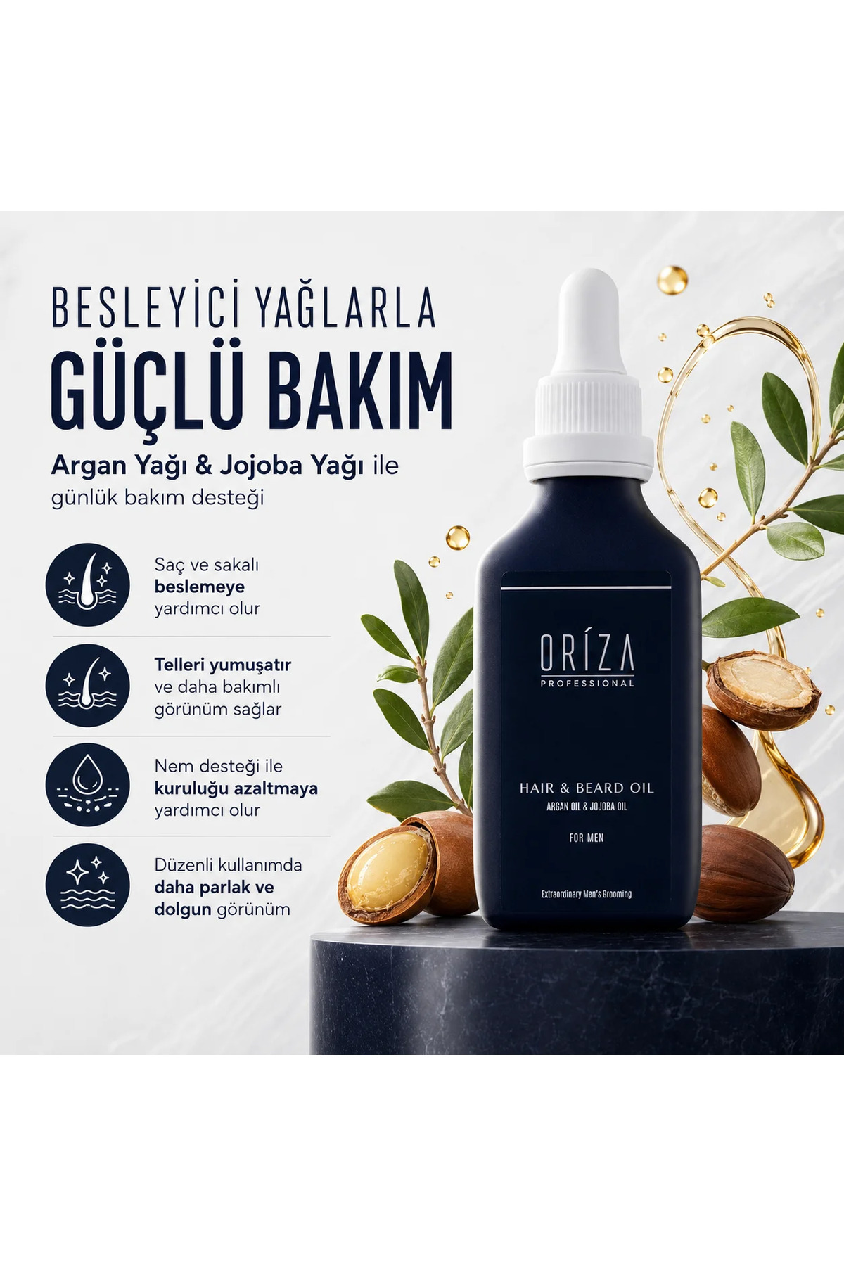 روغن مو و ریش آقایان | مغذی، تقویت کننده و براق کننده — ORZ-MEN-OIL — تصویر 4 از 6