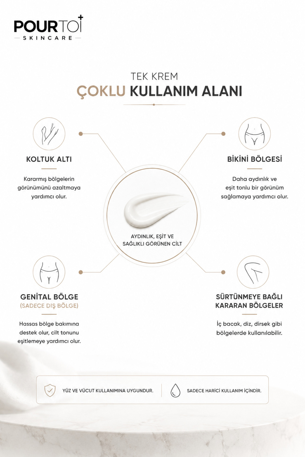 Cilt Beyazlatıcı Krem – Koltuk Altı ve Bikini Bölgesi Kararma Karşıtı Whitening Cream | 100 ml | — PTB001 — تصویر 6 از 7
