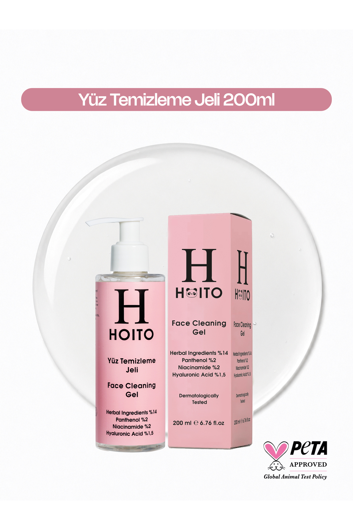 Hoito Yüz Temizleme Jeli 200ml-herbal Ingredients%14 Panthenol %2 Niacinamide%2 Hyaluronic Acid%1,5 — H10006