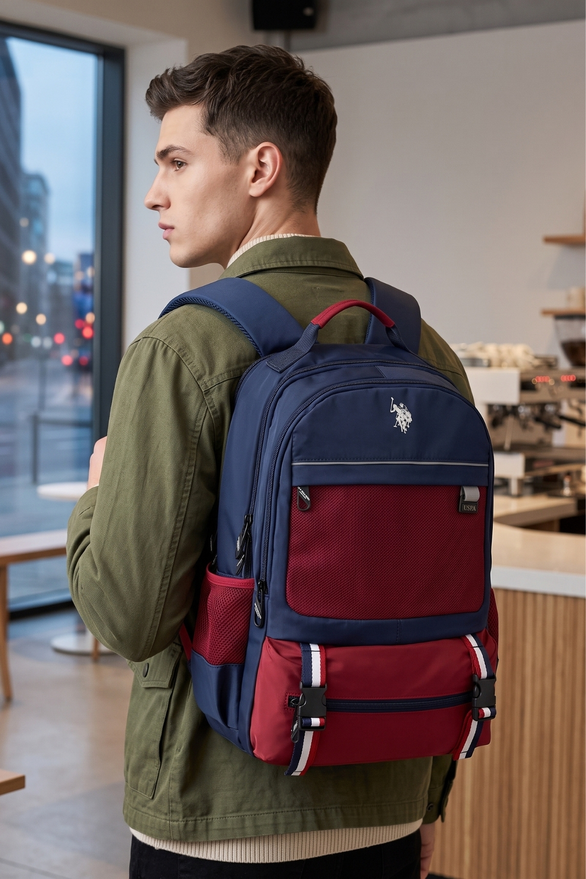 U.S. Polo Assn. 25077-25078-25079 Sırt Çantası Okul Çantası Seyahat Kamp Çantası KIRMIZI