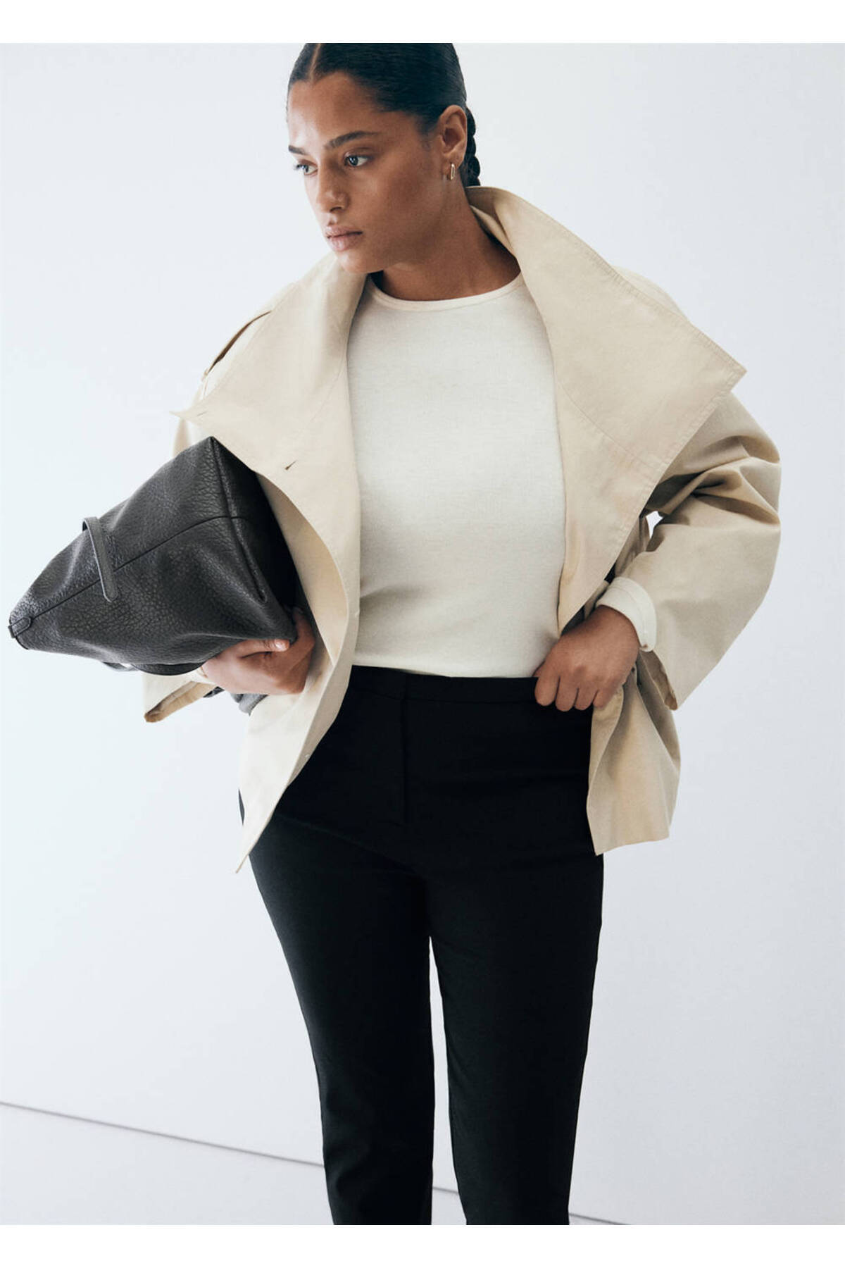 MANGO Woman Düz kesim kısa paçalı pantolon görsel 8