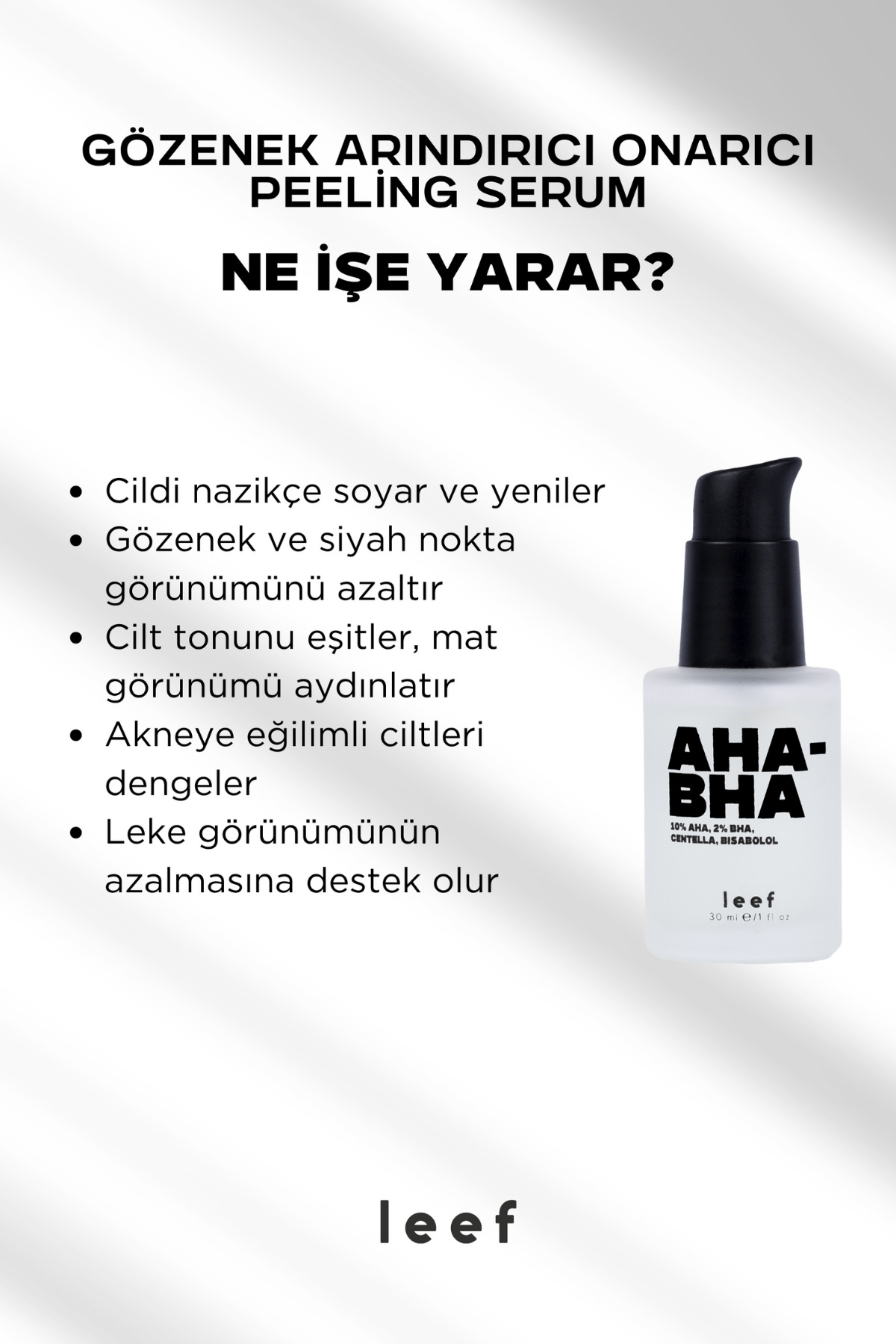 AHA BHA Peeling Serumu – %10 AHA + %2 BHA, Gözenek & Leke Görünümünü Azaltır, Su Bazlı — SLUG-6 — تصویر 9 از 9