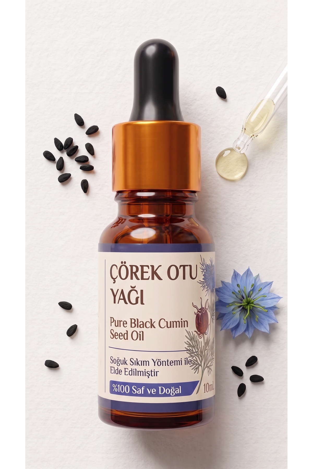روغن دانه زیره سیاه 10 میلی لیتر / پرس سرد / 100% خالص و طبیعی / زیره سیاه — A1-BlackCumin-Oil-10 — تصویر 4 از 8