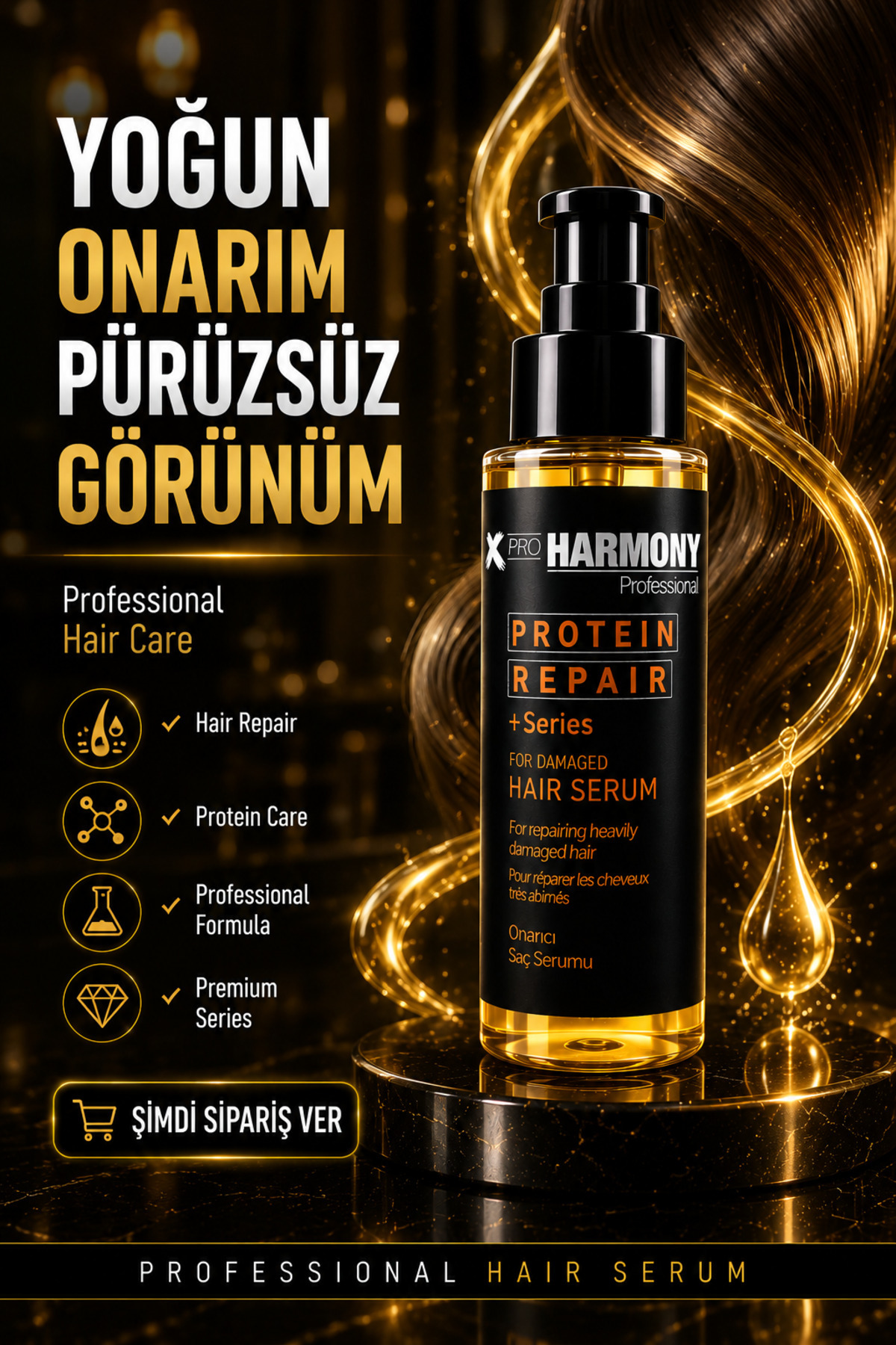 سرم مو ترمیم کننده پروتئینه XPRO Harmony + سری مخصوص موهای آسیب دیده ۱۰۰ میلی لیتر — XPH-8682887911321 — تصویر 3 از 8
