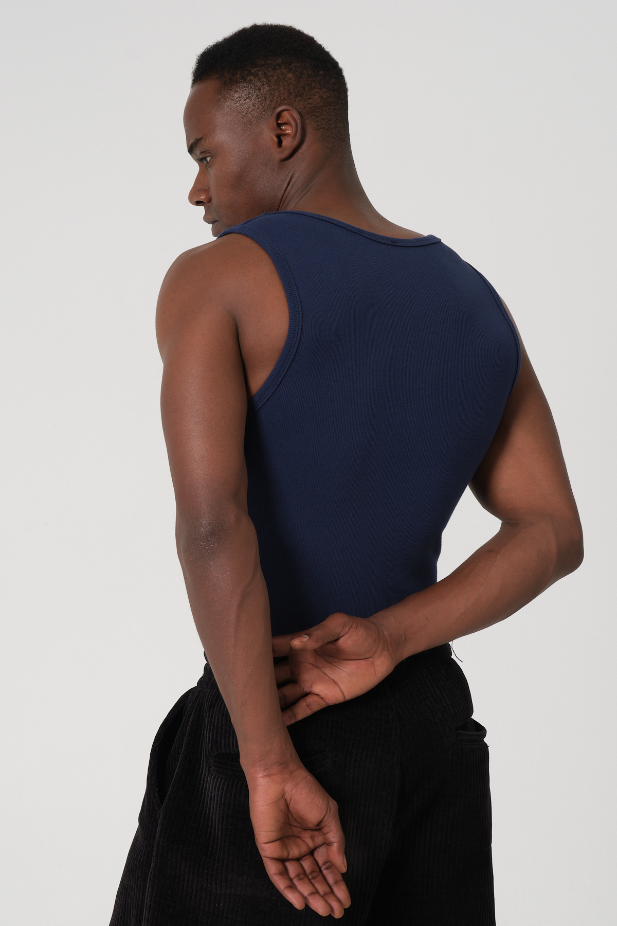 gamaro Erkek Halter Yaka slimfit Sporcu Likralı Atlet görsel 4