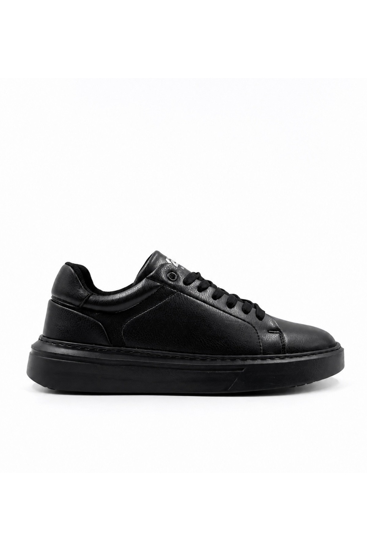 TROVIX Premium Siyah Erkek Sneaker, Suni Deri, Siyah EVA Taban