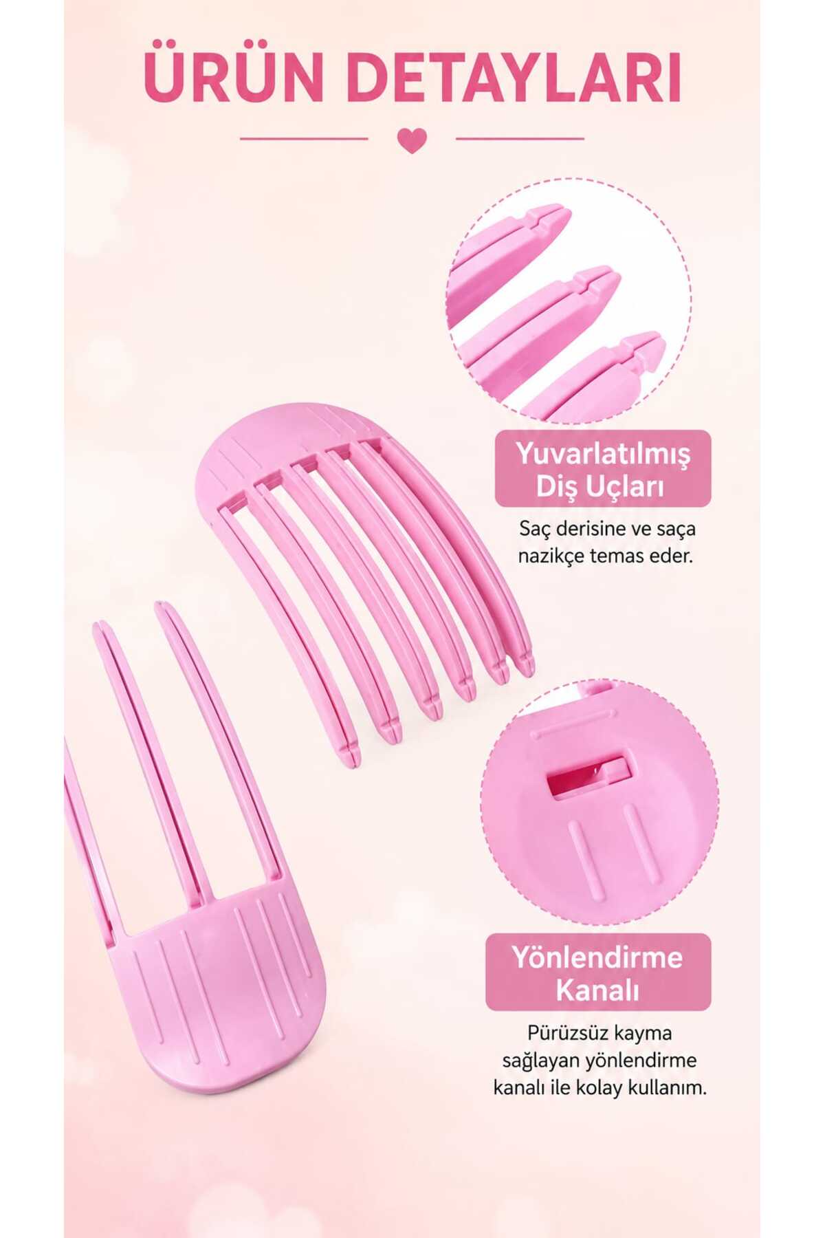 Unisex Pembe Kabarık Saç Kaldırma Kök Volüm Isısız Şekillendirici Tarak Perçem Hacim Verici Kore Klips Saç Aksesuar İz Bırakmaz 2 'li Set — صورتی Hacimaparat2li — تصویر 7 از 9