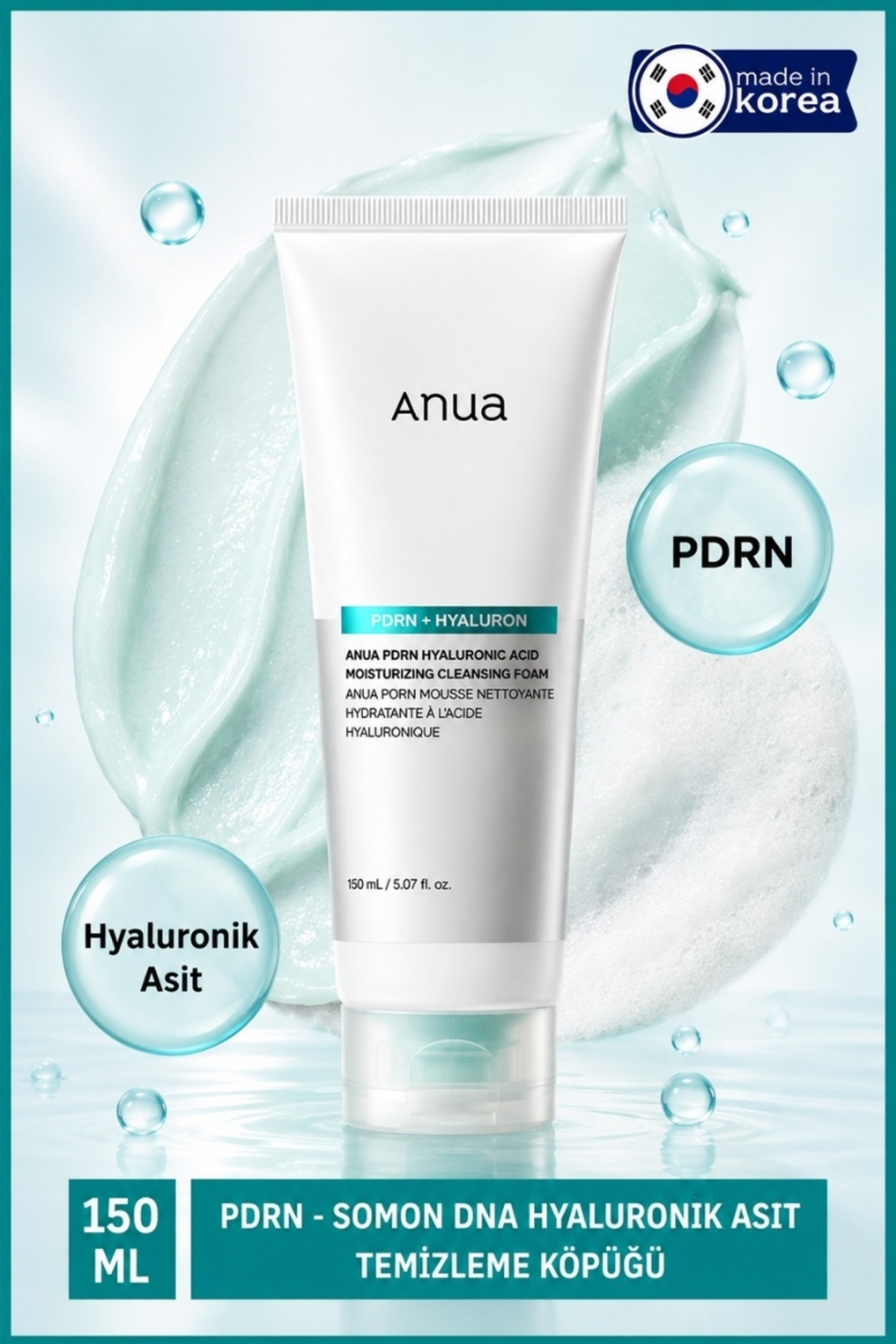 ANUA فوم پاک کننده هیالورونیک اسید سالمون DNA - PDRN، ۱۵۰ میلی لیتر — 8800307373065