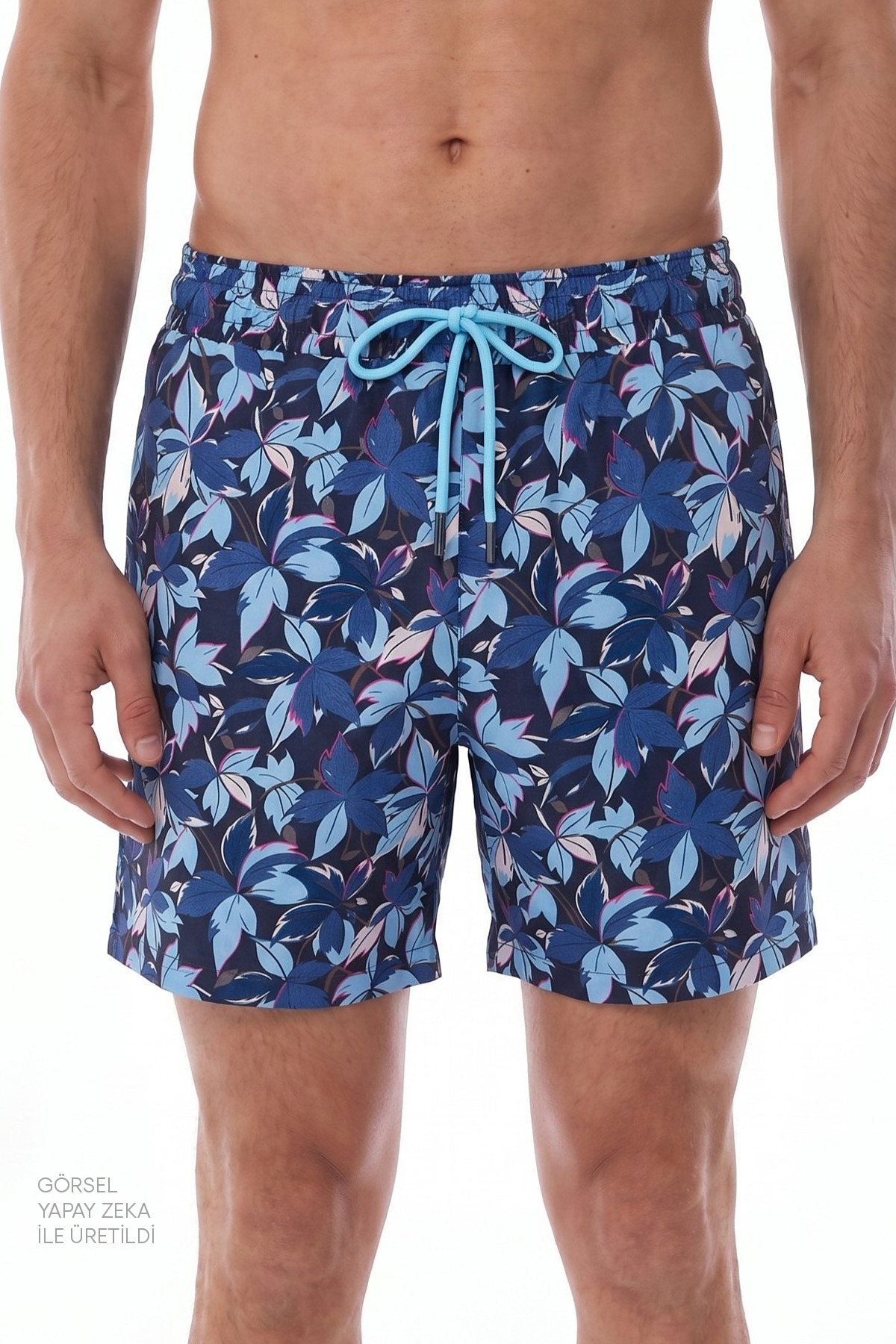 Penti Men's Surf View Leaf Patterned Swim Shorts