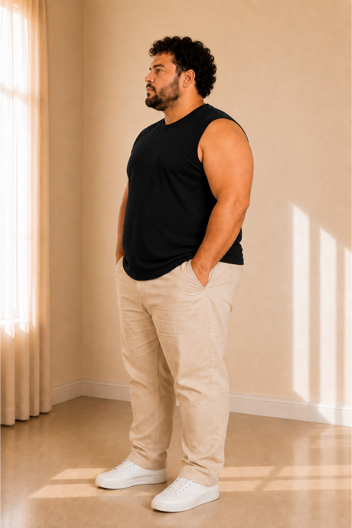sngl tekstil Erkek Büyük Beden Oversize Sıfır Kollu T-shirt 3xl 4xl 5xl 6xl 7xl 8xl 9xl görsel 2