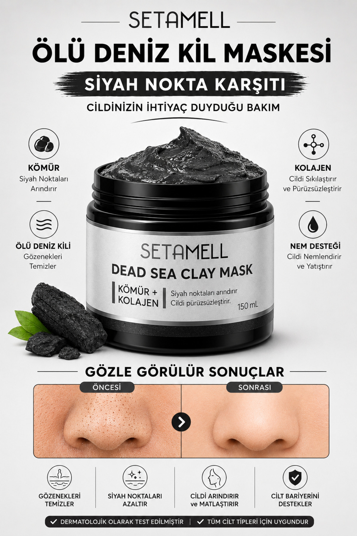 Ölü Deniz Maskesi Kolejenli Siyah Nokta Sivılce Ve Yaslanma - Karşıtı - Collegen Mask — SETAMELL-1 — تصویر 2 از 8