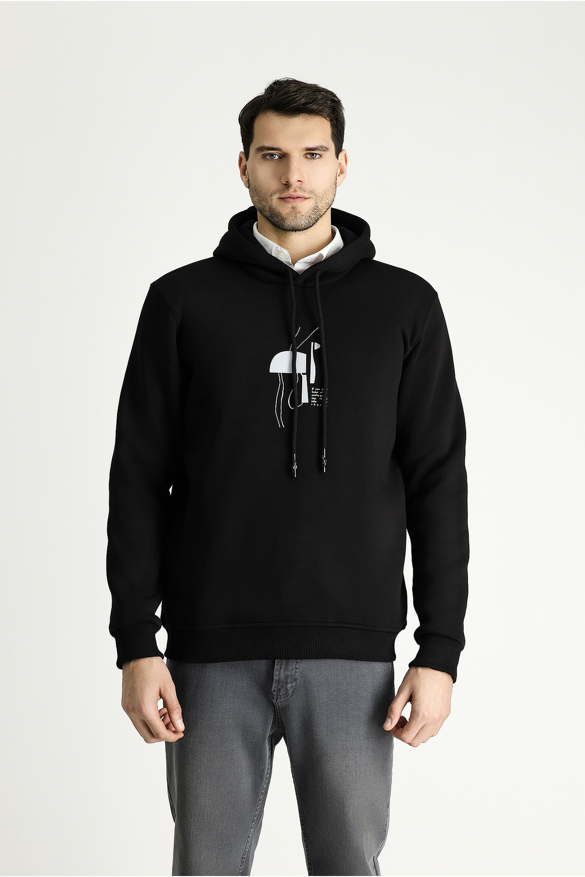 Kiğılı Regular Fit Kapüşonlu Baskılı Pamuklu Sweatshirt görsel 3