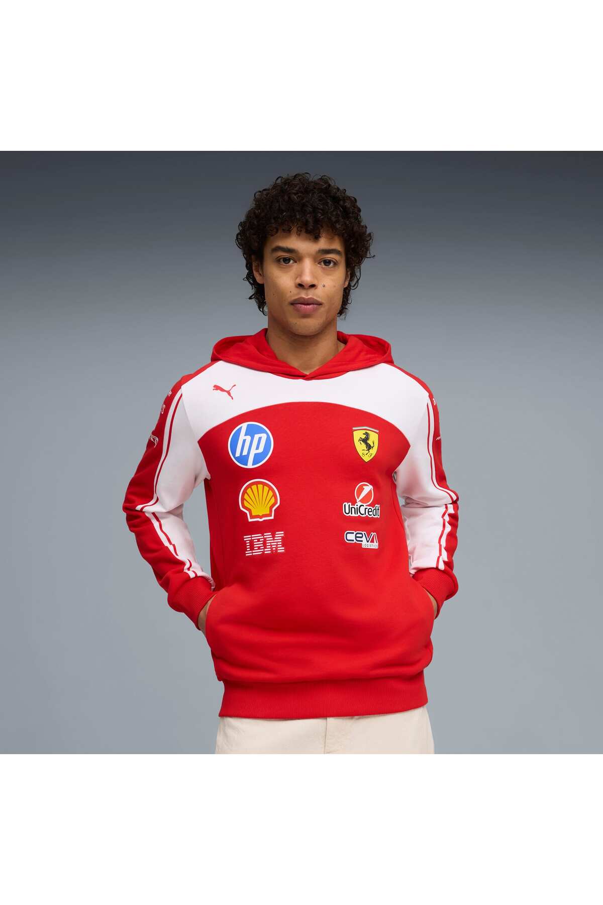 Puma SCUDERIA FERRARI HP REPLICA UNISEX Kapüşonlu SWEATSHIRT görsel 7