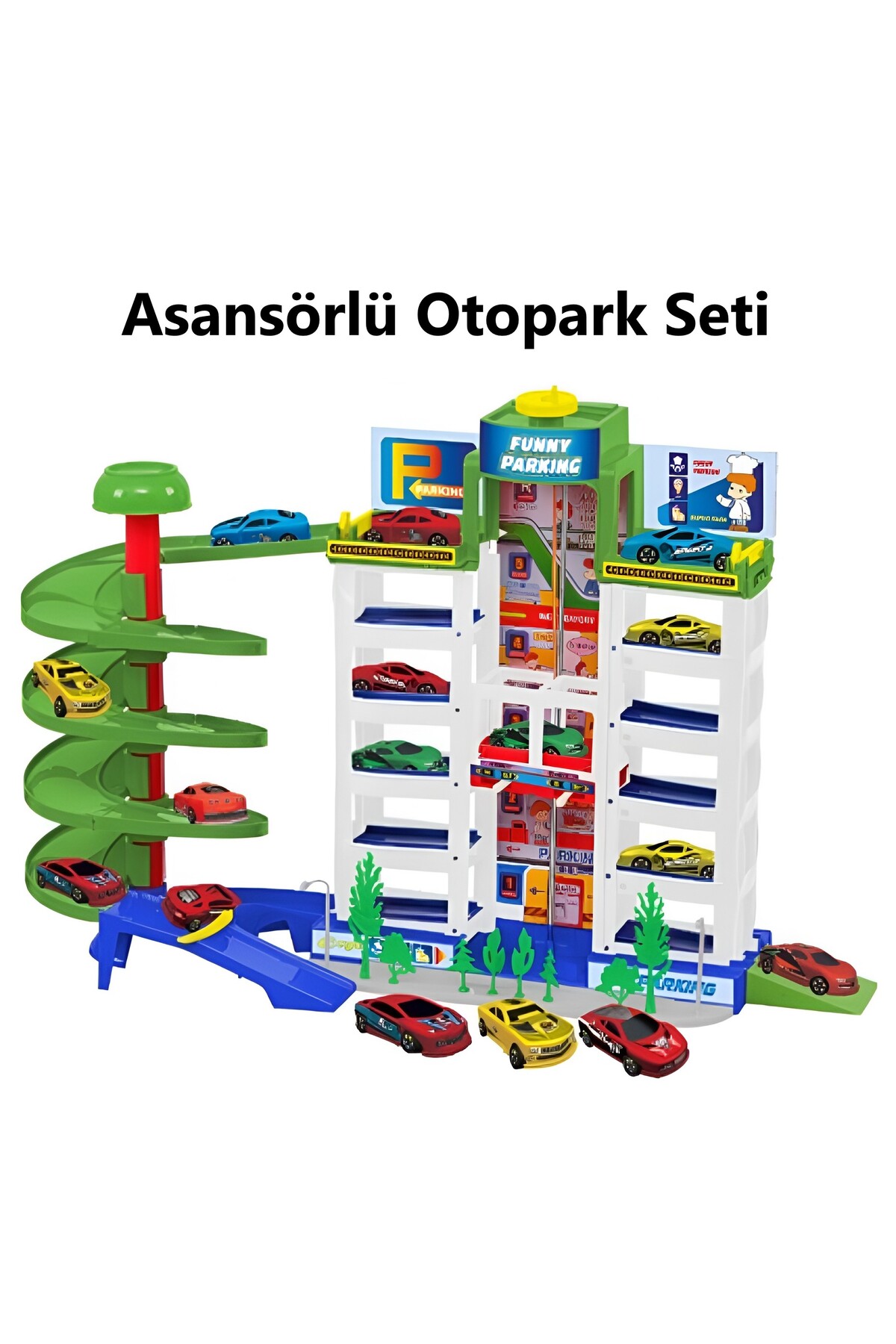 Brother Toys Asansörlü Otopark Garaj Seti 3 Arabalı Büyük Boy