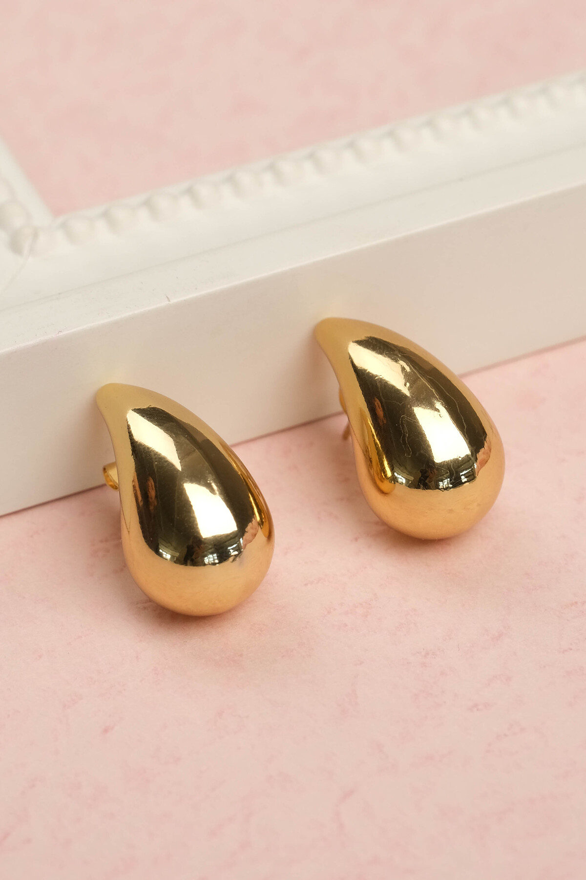 2-Piece Gold Drop Steel Earrings