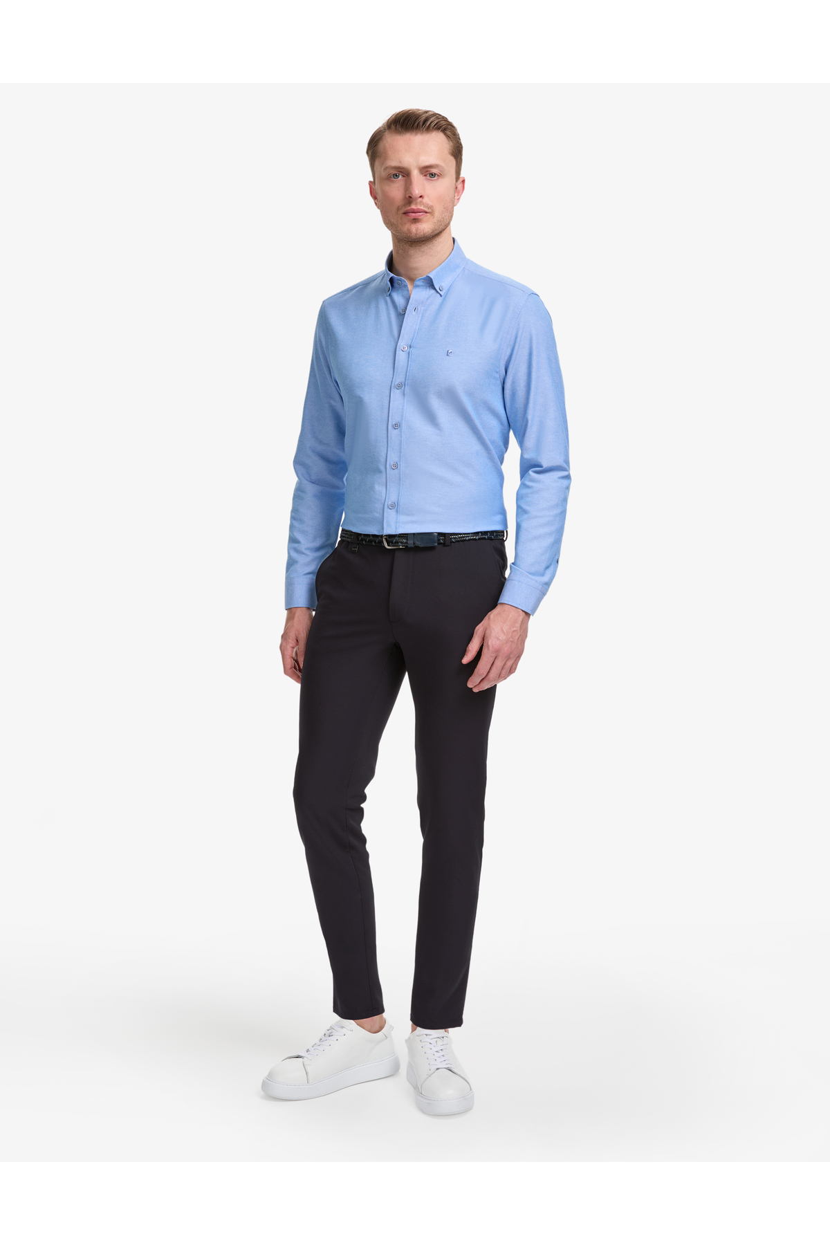 شلوار کلاسیک سرمه‌ای مدل Jogger کد ۵۰۳۲۴۲۸۱-VR033 پیر کاردین شلوار Pierre Cardin