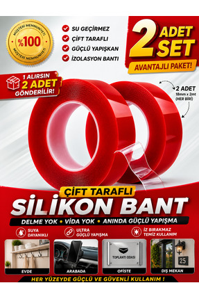 NOY Çift Taraflı Bant 2 Metre 2 Li Set