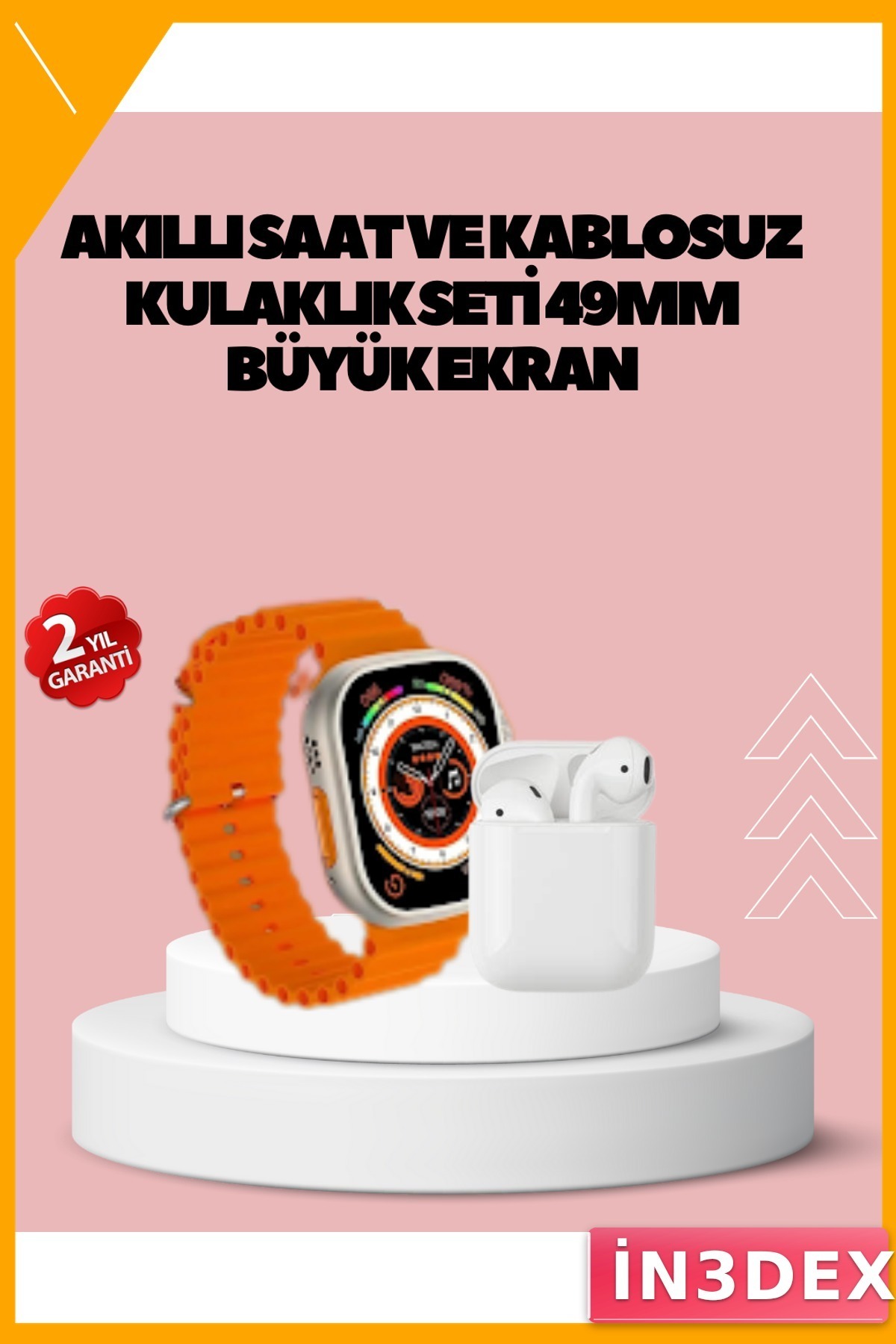 45 mm Geniş Ekran Akıllı Saat ve Kulaklık Seti Watch 9 Max