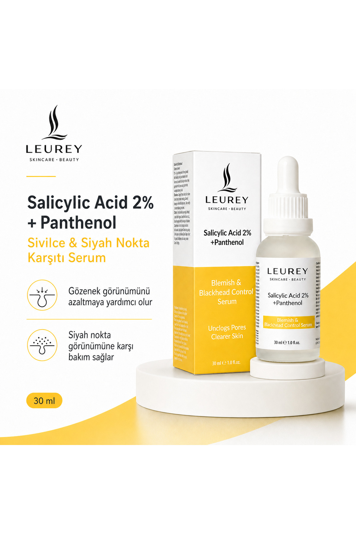 Salicylic Acid %2 + Panthenol - Sivilce ve Siyah Nokta Karşıtı Serum 30ml — SR02 — تصویر 3 از 8