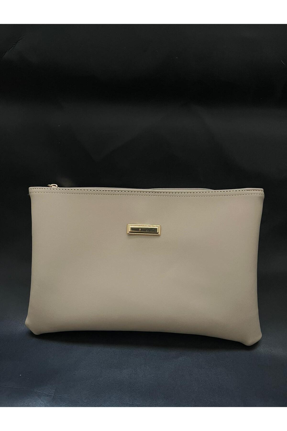 VELORİA BAG & SCARF VELORİA BAG premium çok amaçlı portföy ve makyaj şık kadın çanta clutch 3 lü set görsel 5