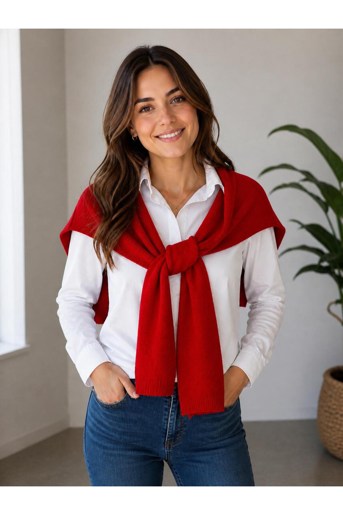 esma trend Kare Parçalı Patchwork Atkı-Spor Triko Örme Omuz Atkısı Unisex Boho Şal-Atkı