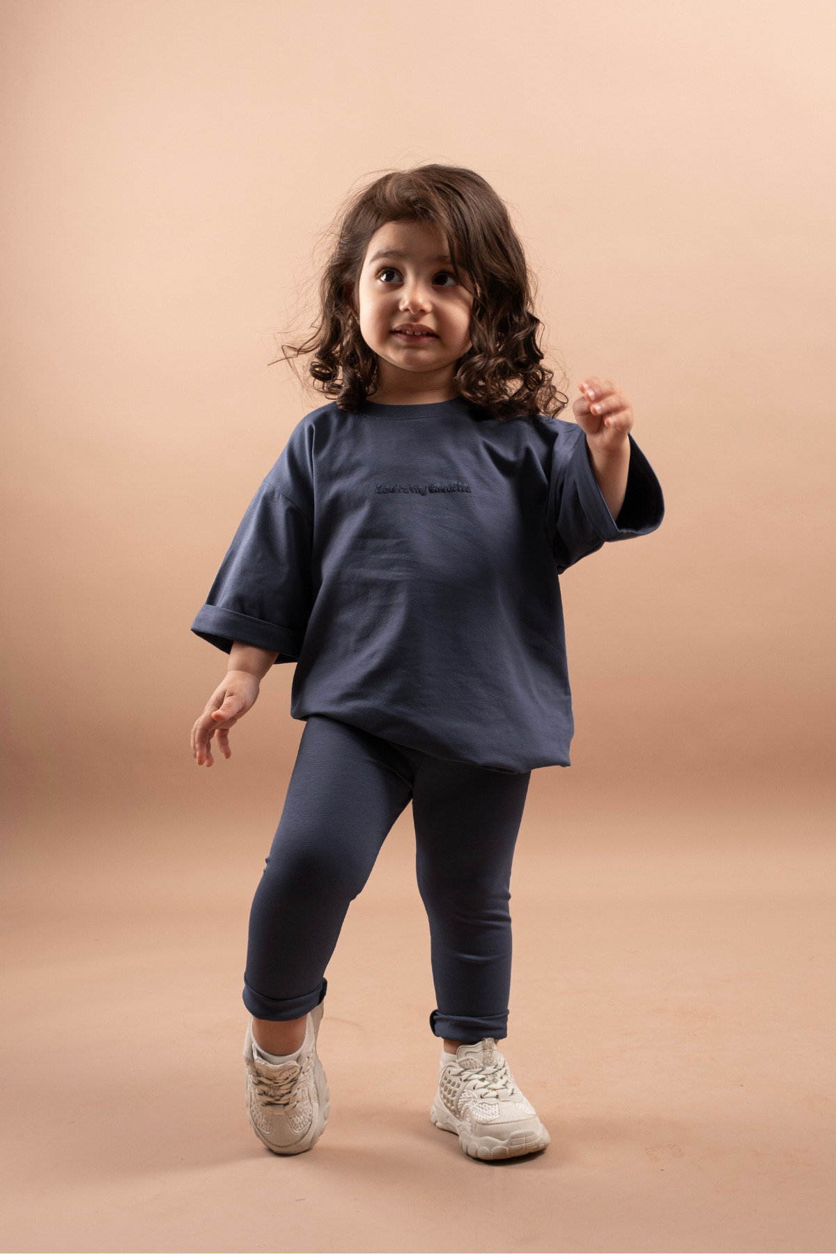 Girls Embroidered Oversize T-Shirt-Tunic Leggings Set 100% Cotton 1-6 Years