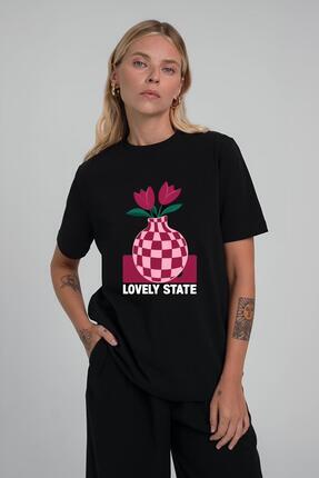 Hira Clothing Kadın Yumuşak Kumaşlı %100 Pamuklu Baskılı Regular T-Shirt