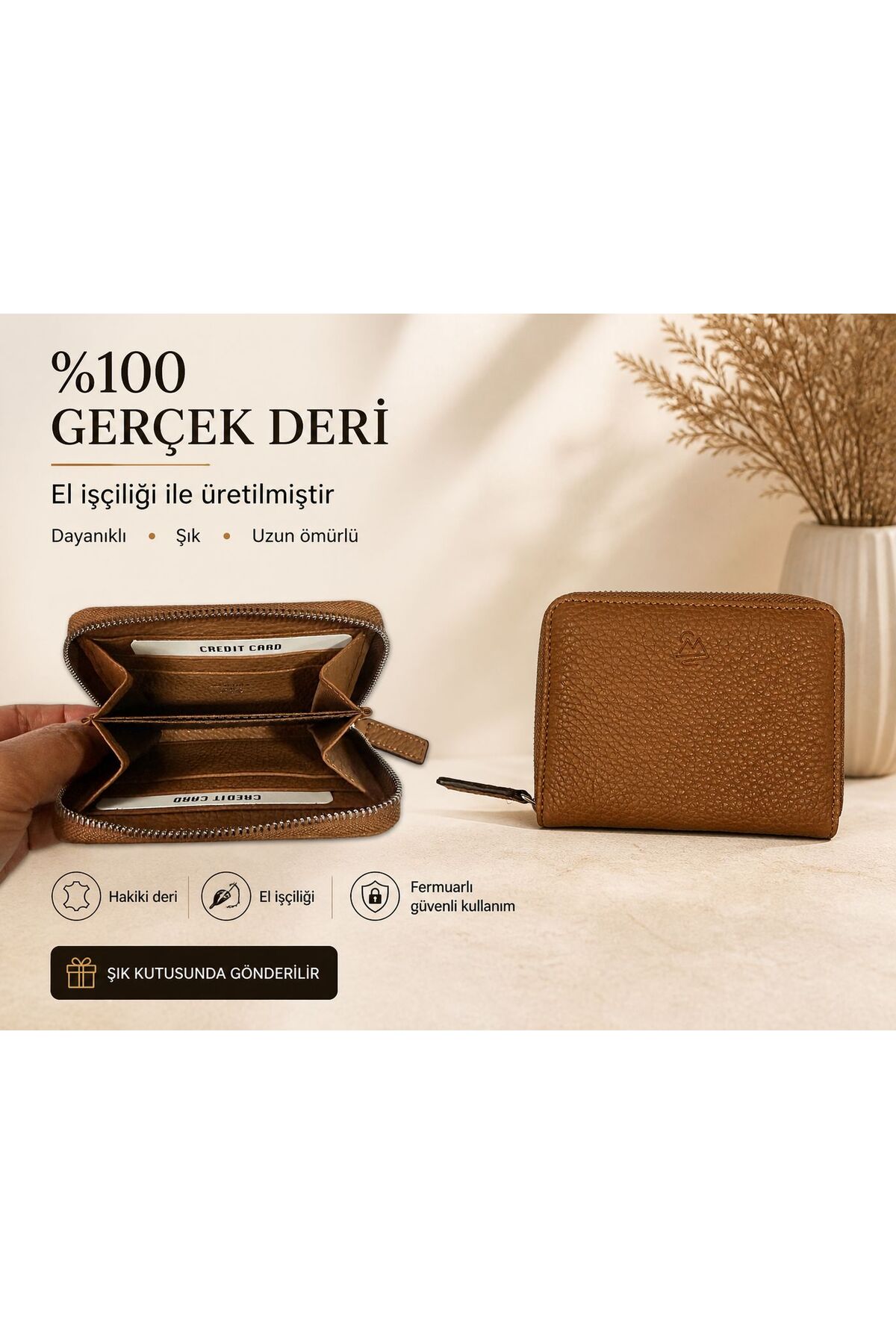 Marchila 100 de 100 deri unisex cüzdan