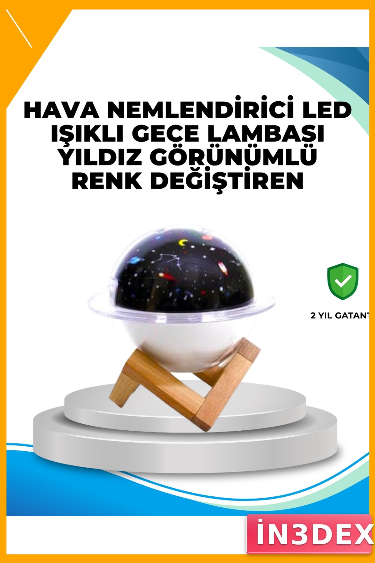 Mini USB Nemlendirici Aroma Difüzörü Projektör Işıklı Taşınabilir