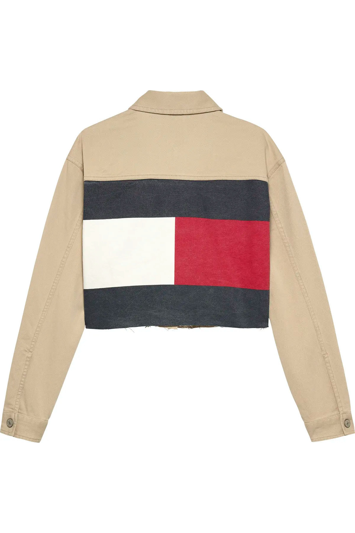 Tommy Hilfiger TJW FLAG TRUCKER JAC, RBV Bej Kadın Kot Ceket görsel 2