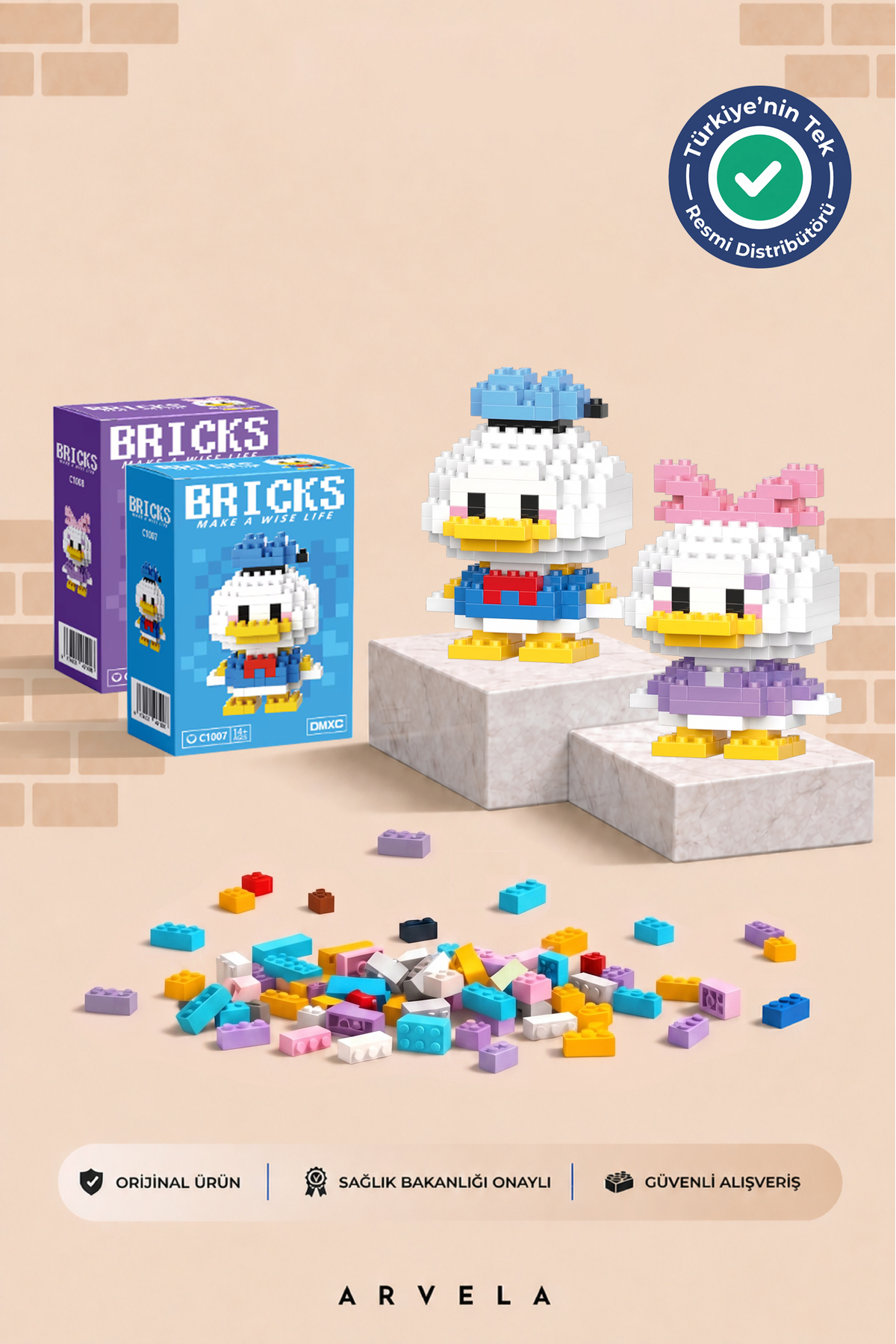 Arvela Donald Duck & Daisy Karakteri İkili Set - Eğitici Oyuncak