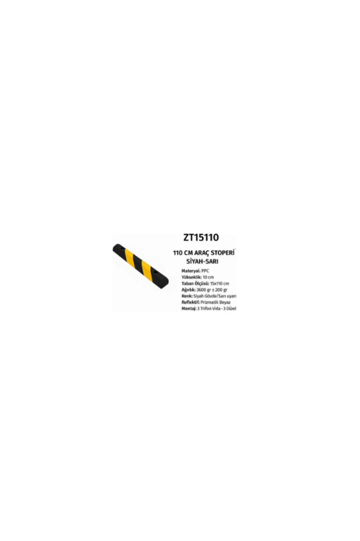 ZT15110 – 110 cm Araç Stoperi | Siyah-Sarı