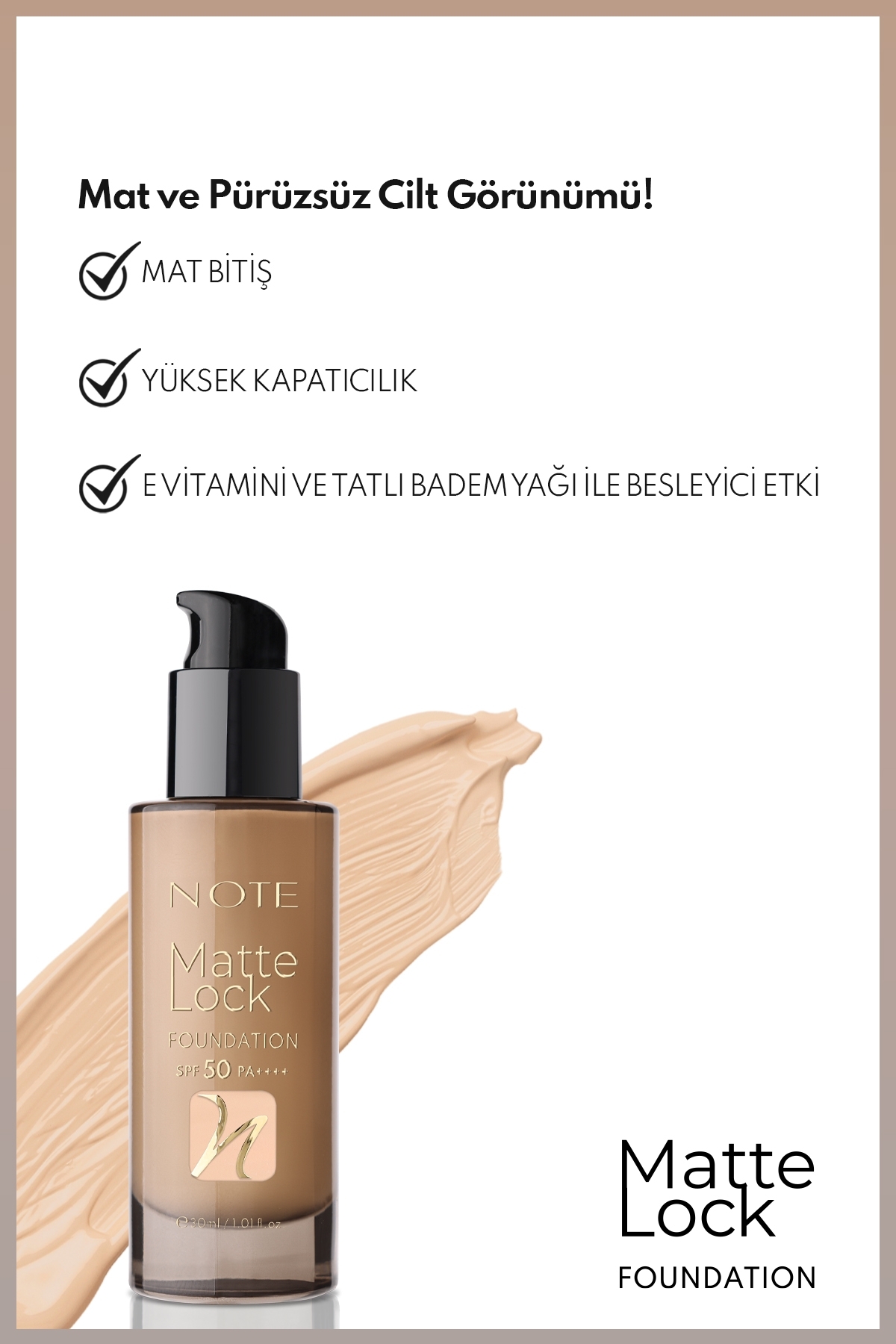 کرم پودر مات لاک ۱۱۰ بژ خالص SPF 50 با خاصیت خنک‌کنندگی بالا — بژ FND MATTE LOCK — تصویر 2 از 6