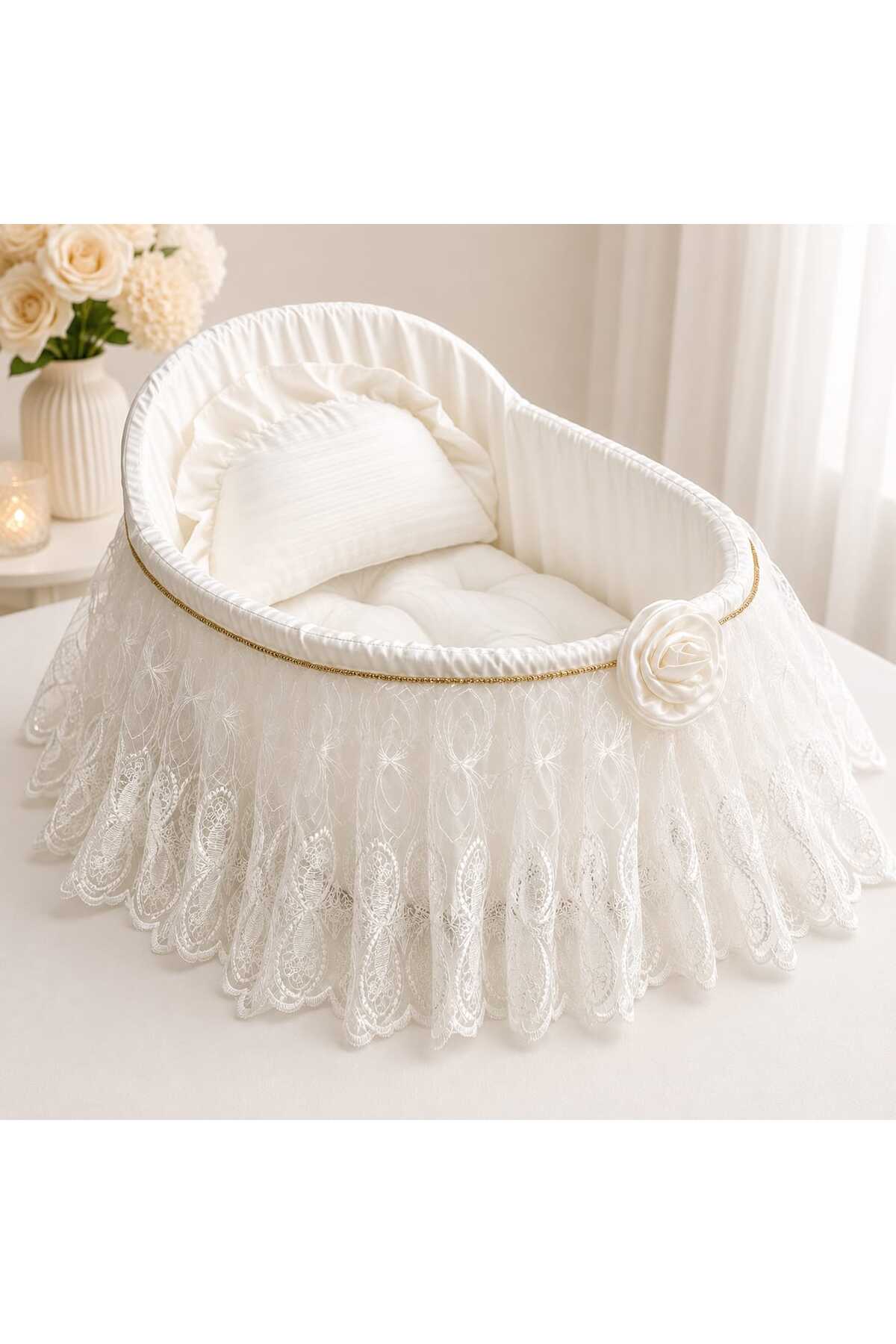 Luxury Lace Cotton Baby Nest Newborn Baby Bed