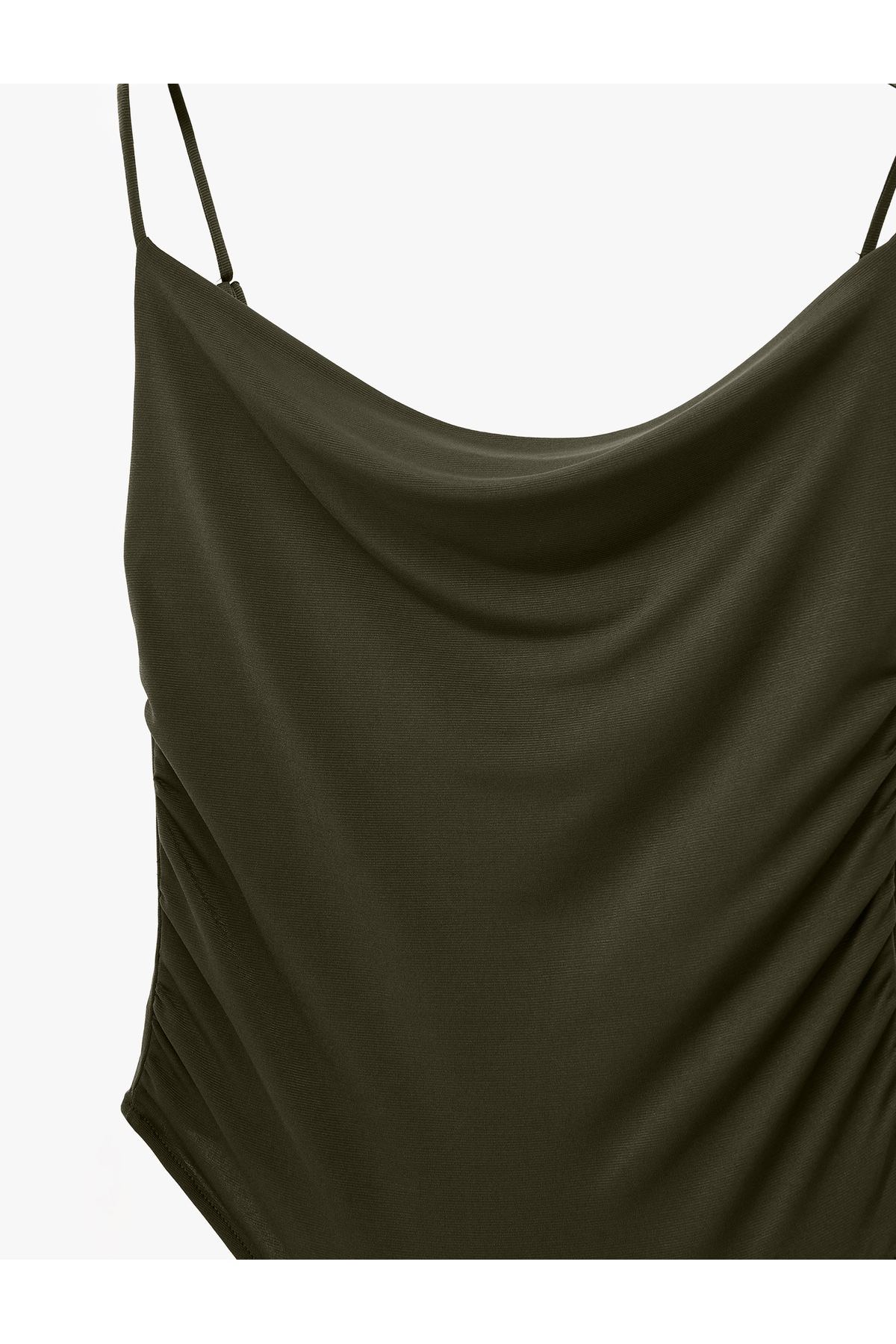 Koton Slim Fit Degaje Yaka İnce Askılı Bodysuit görsel 5