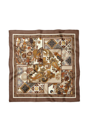 Sultan İpek Etnik Desenli Fular / Bandana 50x50cm