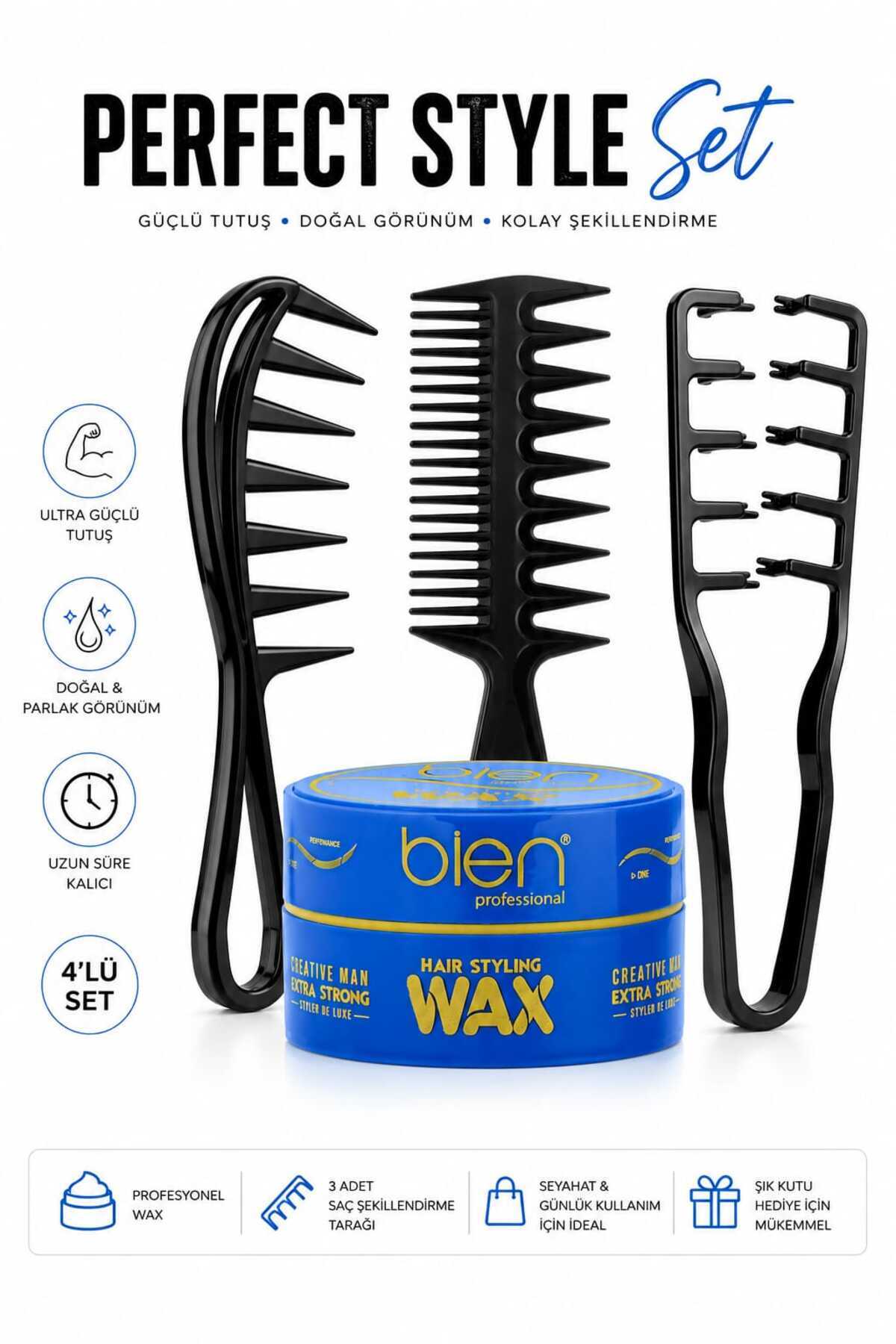 Bien Professional Saç Şekillendirici Mavi Wax Güçlü Tutuş Sağlayan