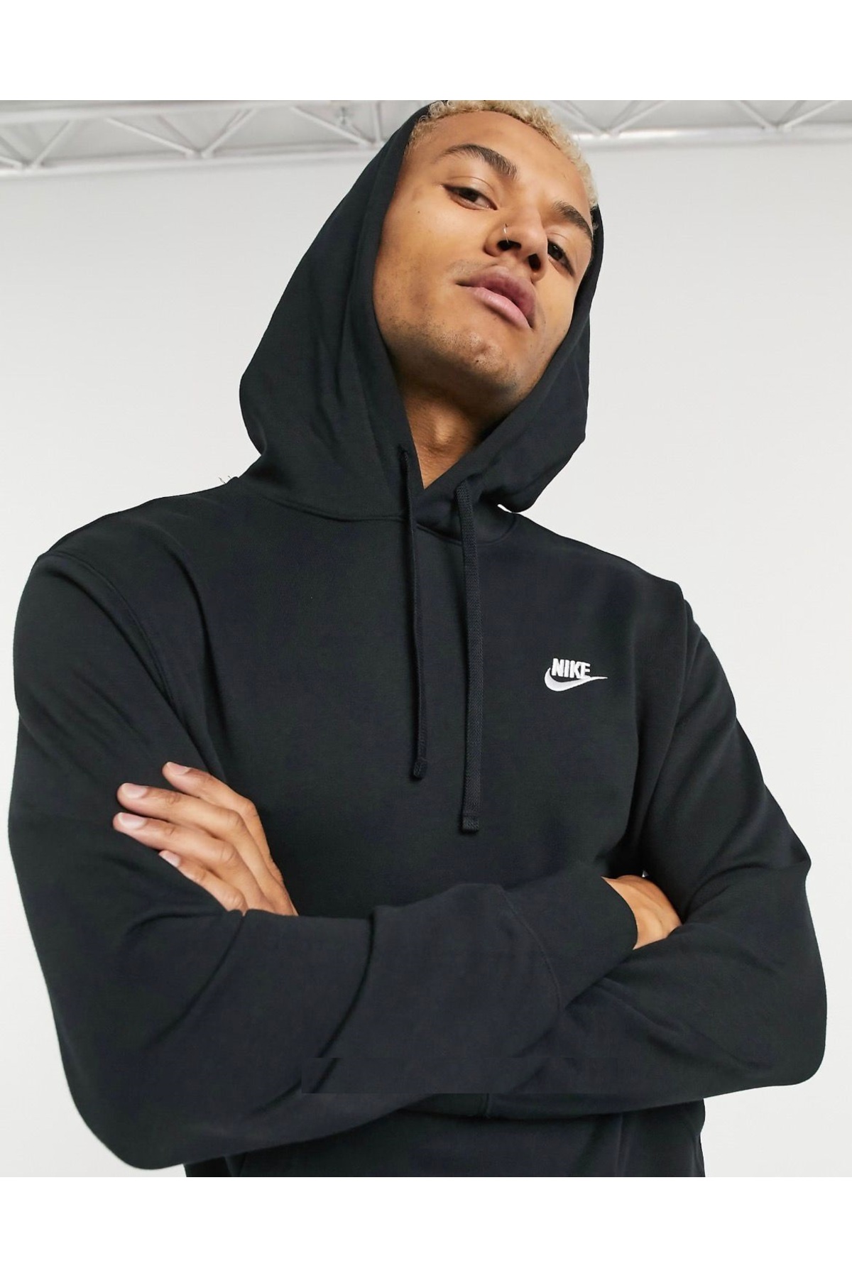 سویشرت مشکی کلاه دار طرح دار اسپرت کلاب کژوال نایکی سویشرت اسپرت Nike