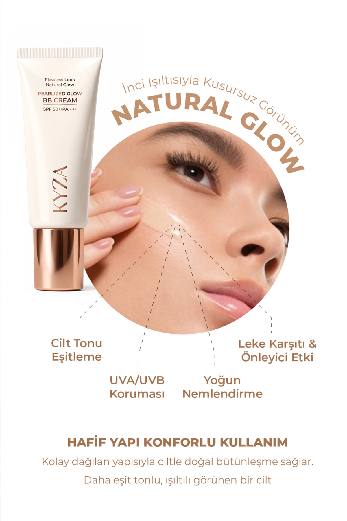 کرم BB Pearlized Glow Medium 02 SPF 50+ | ظاهر درخشان پوست 30 میلی لیتر — قهوه‌ای KYZ-BB — تصویر 2 از 8